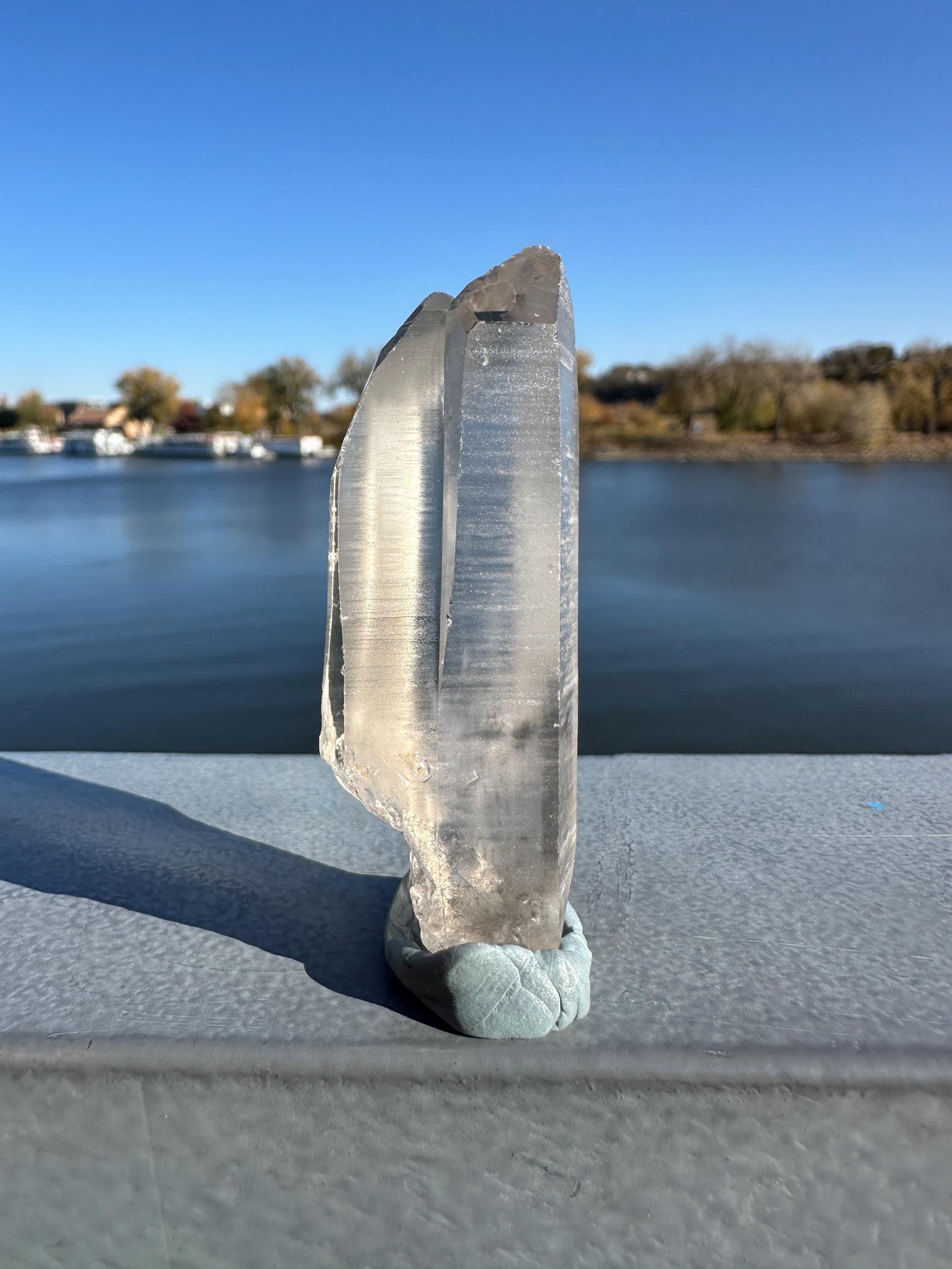 Gorgeous Raw Black Phantom Twin Lemurian Point