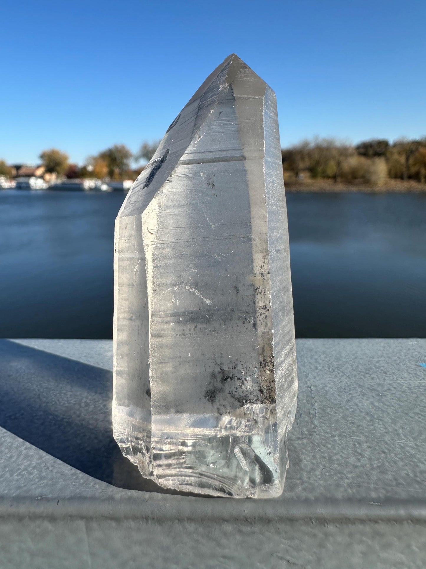 Gorgeous Raw Black Phantom Lemurian Point