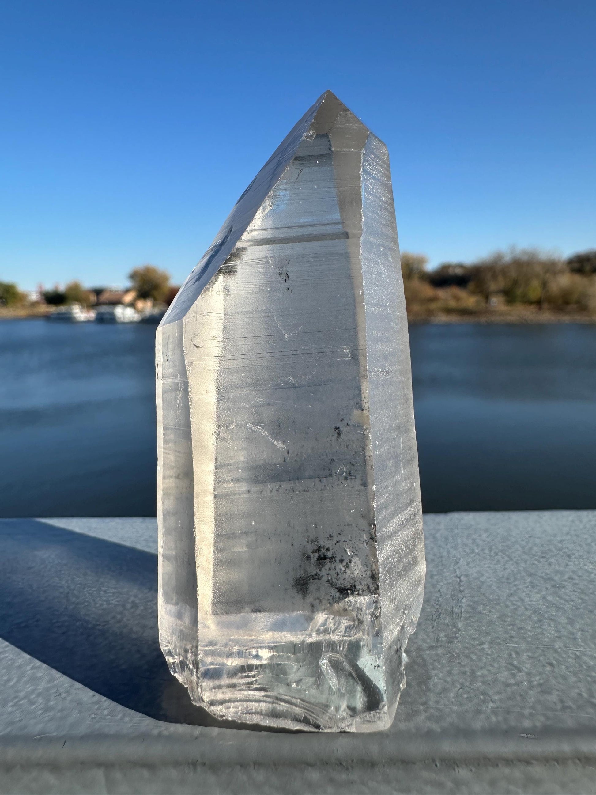 Gorgeous Raw Black Phantom Lemurian Point