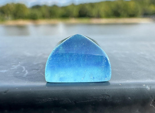 One (1) High Quality Aquamarine Mini Pyramid | Healing Crystal