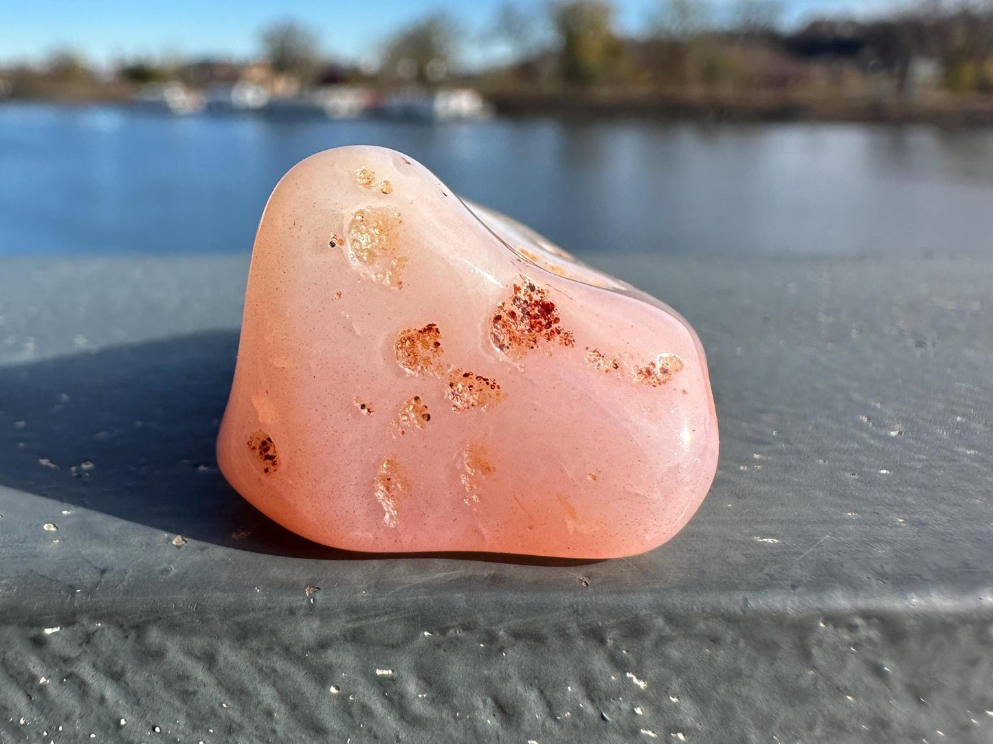 Large Apricot Agate Tumbled Stone