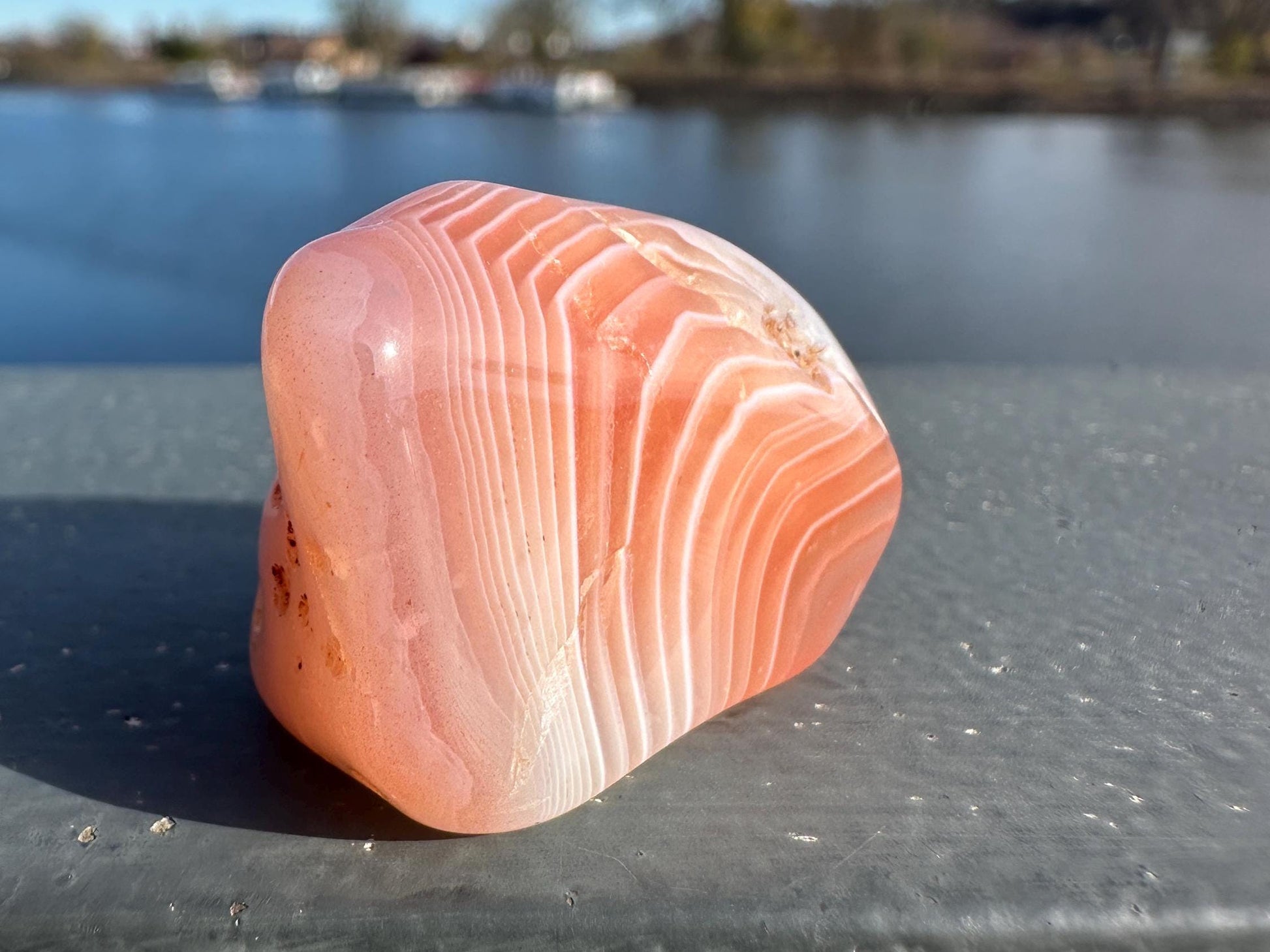 Large Apricot Agate Tumbled Stone