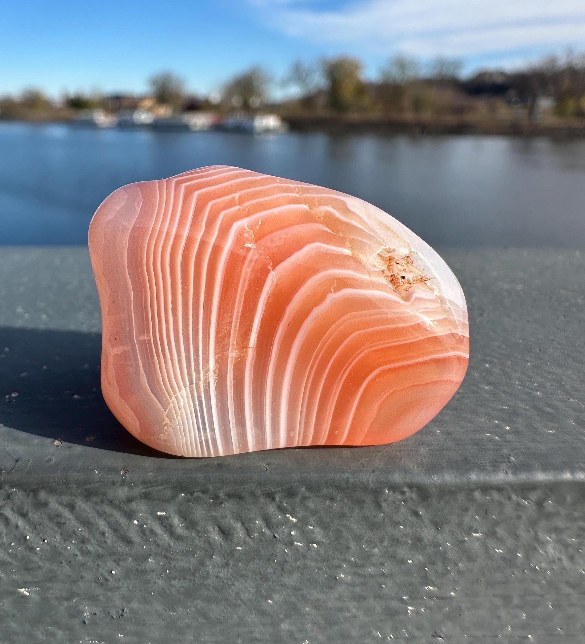 Large Apricot Agate Tumbled Stone