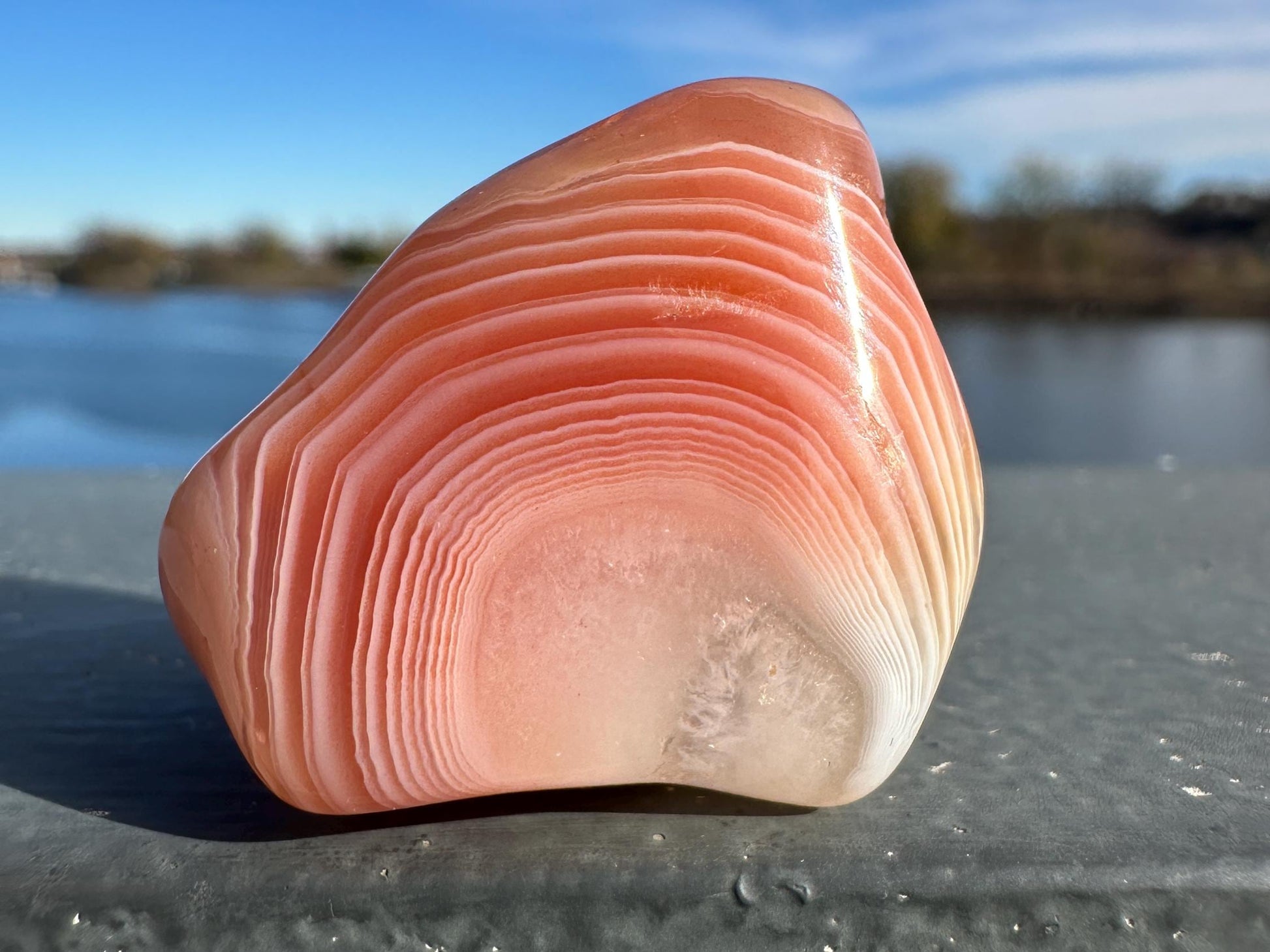 Large Apricot Agate Tumbled Stone