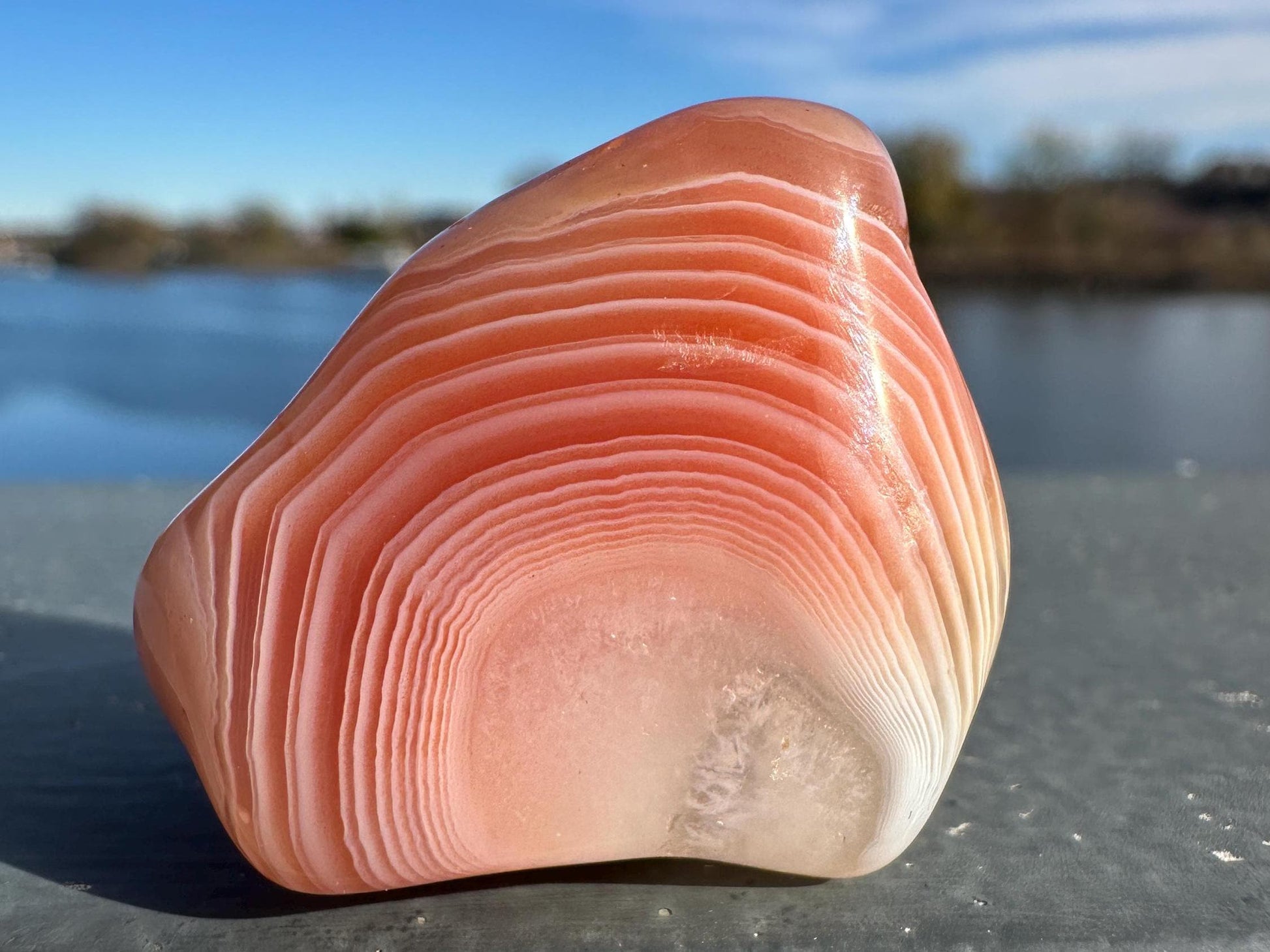 Large Apricot Agate Tumbled Stone