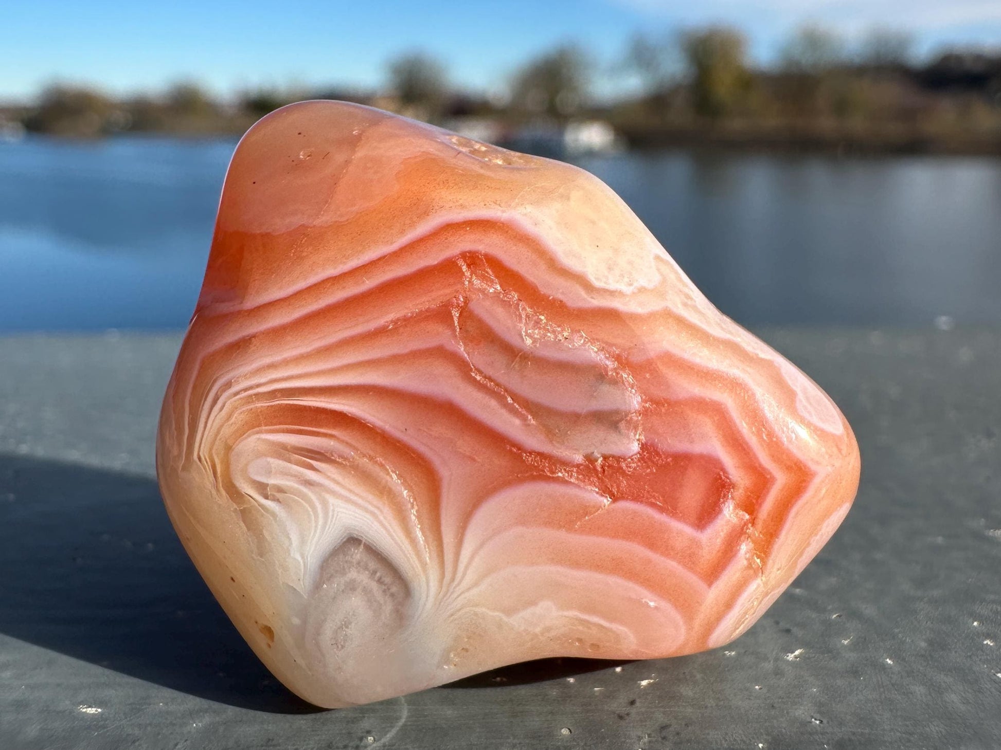 Large Apricot Agate Tumbled Stone