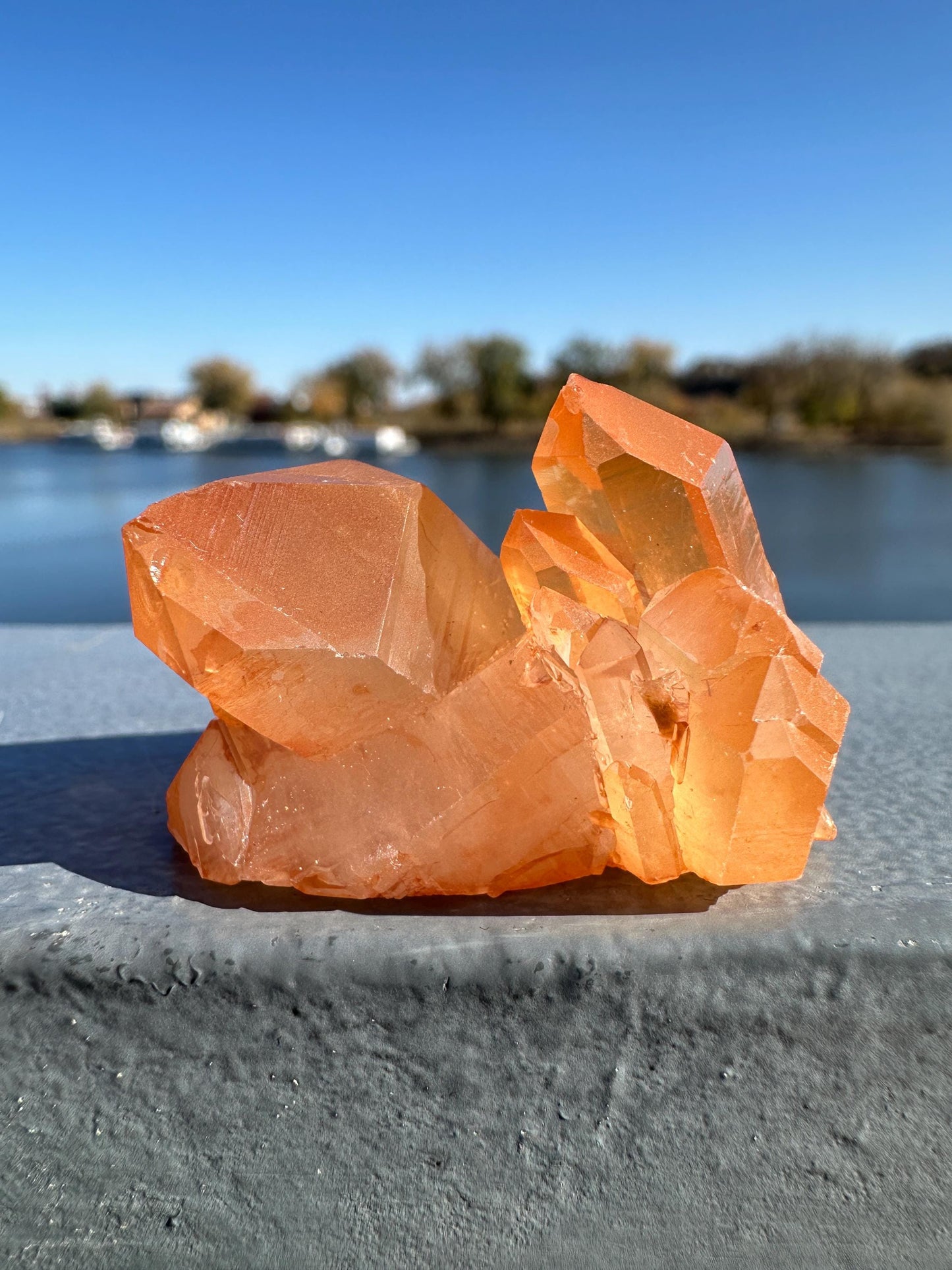 Beautiful Tangerine Quartz Small Cluster | Quartz Cluster | Raw Natural Crystal Cluster