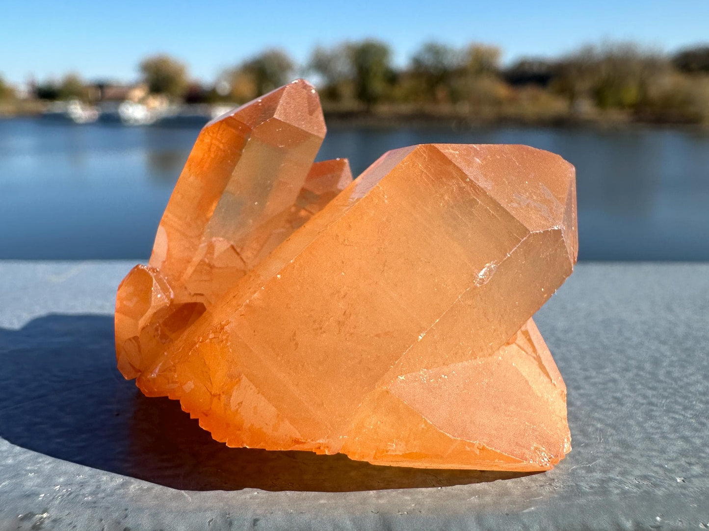 Beautiful Tangerine Quartz Small Cluster | Quartz Cluster | Raw Natural Crystal Cluster