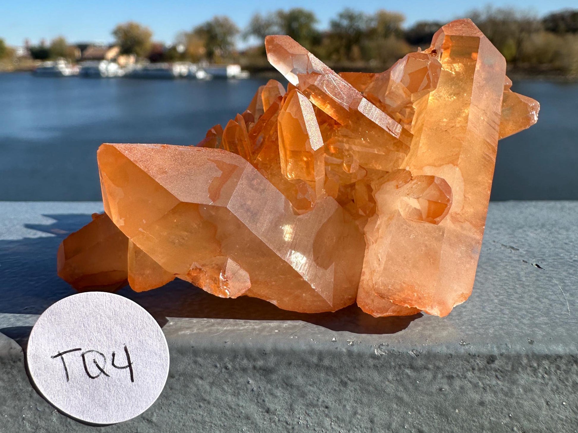 Beautiful Tangerine Quartz Cluster | Quartz Cluster | Raw Natural Crystal Cluster