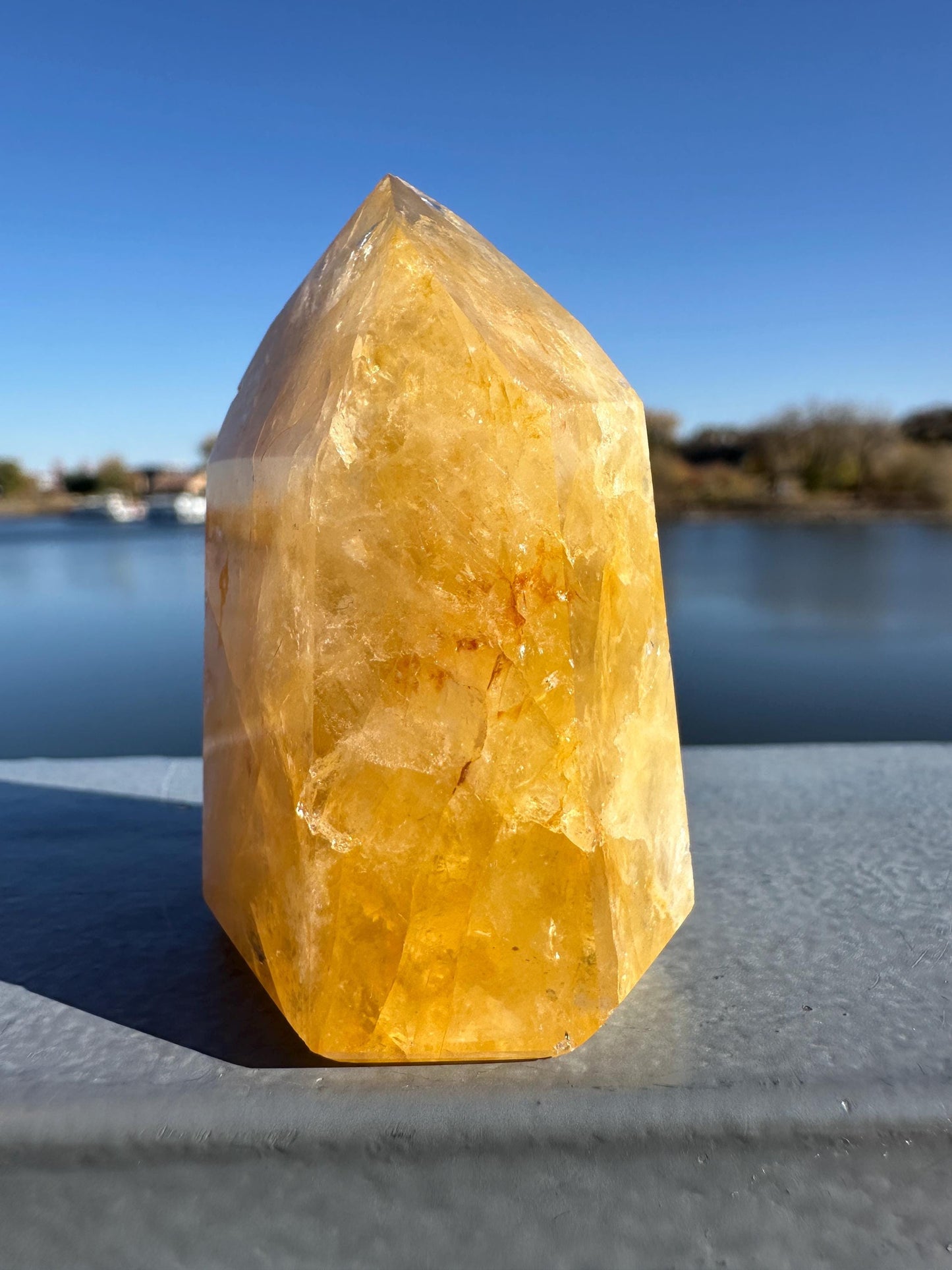 Gorgeous Golden Healer Quartz Crystal Tower | Yellow Hematoid Quartz | Metaphysical Healing and Home Decor