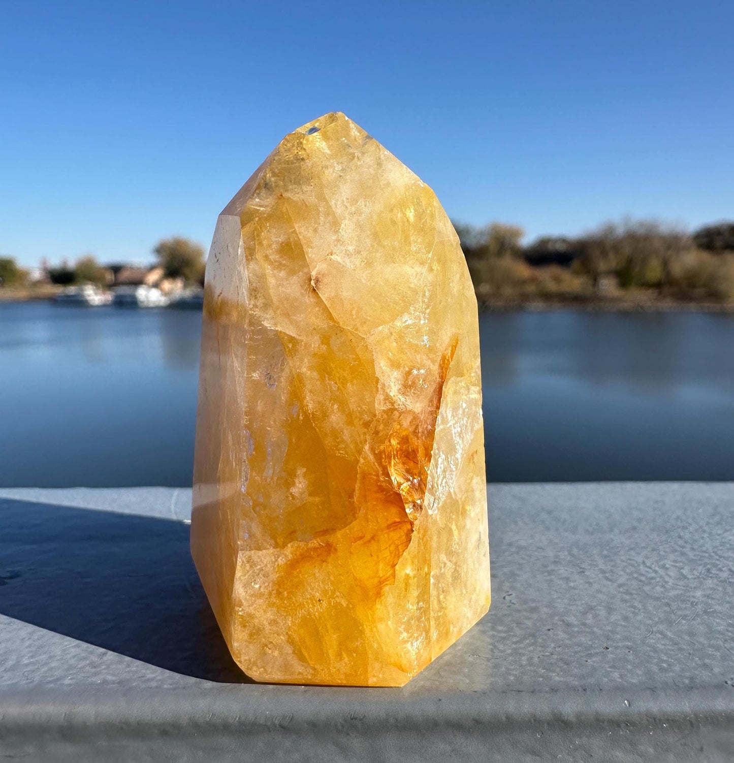 Gorgeous Golden Healer Quartz Crystal Tower | Yellow Hematoid Quartz | Metaphysical Healing and Home Decor