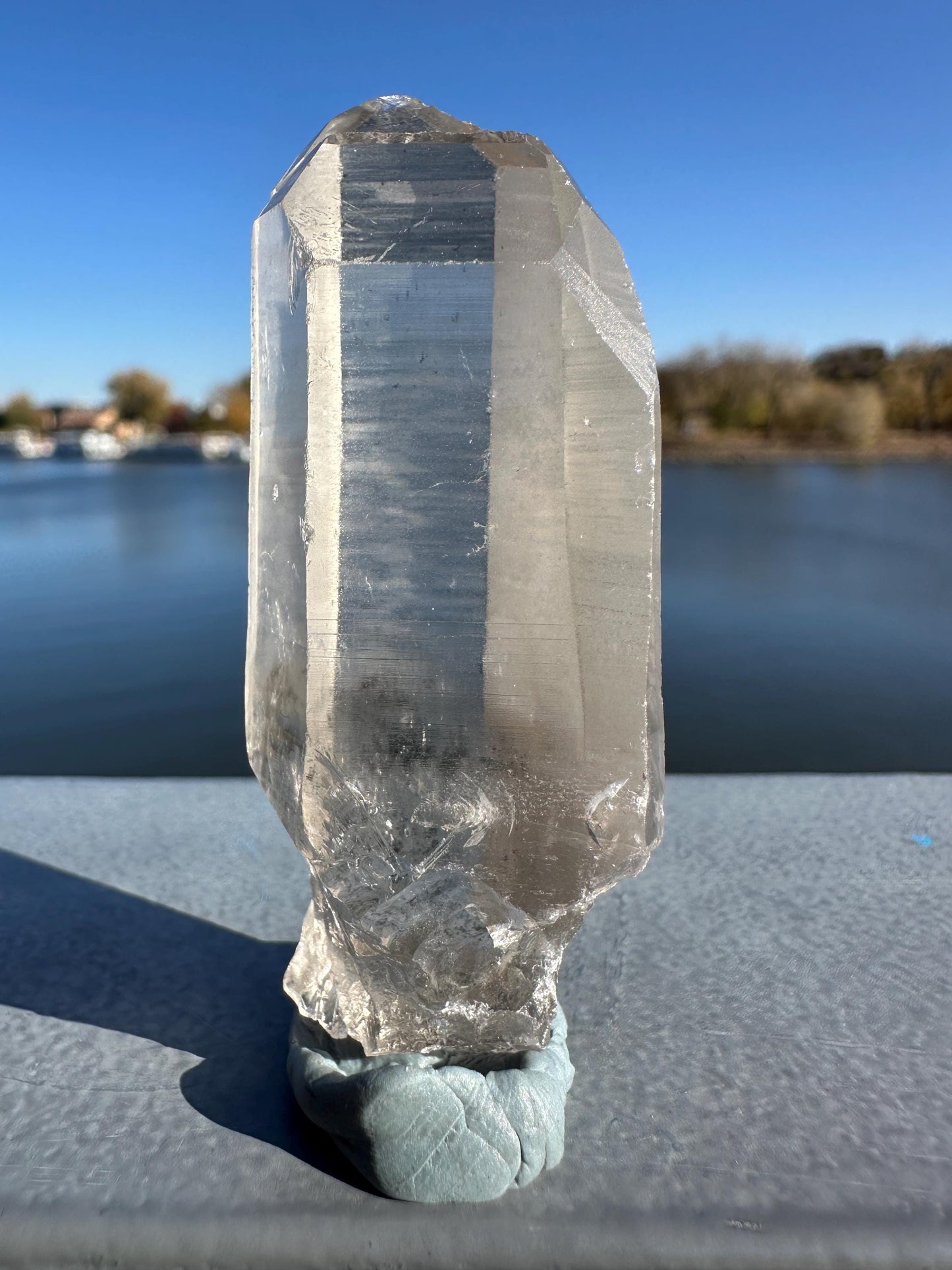 Gorgeous Raw Black Phantom Twin Lemurian Point