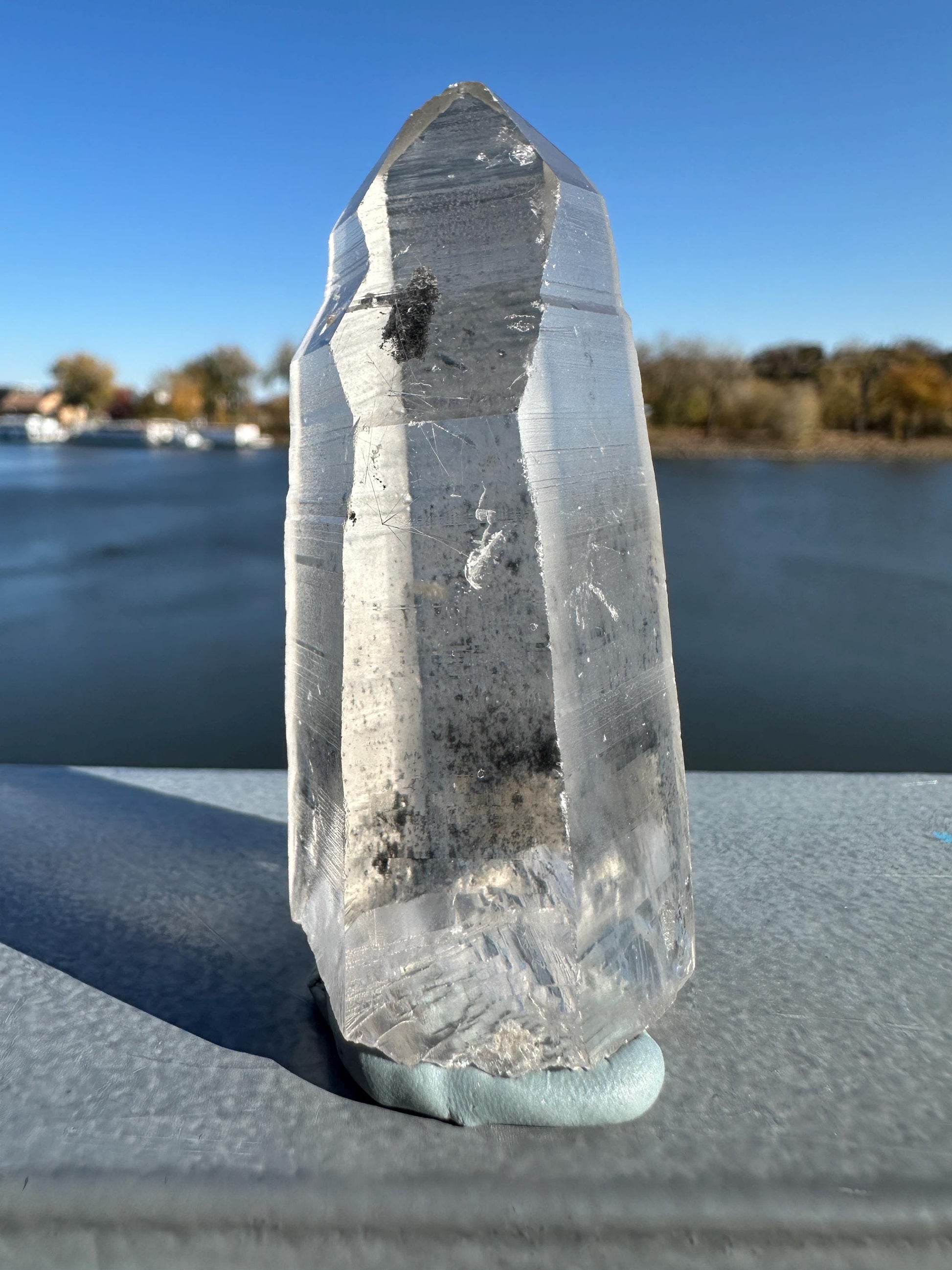 Gorgeous Raw Black Phantom Lemurian Point