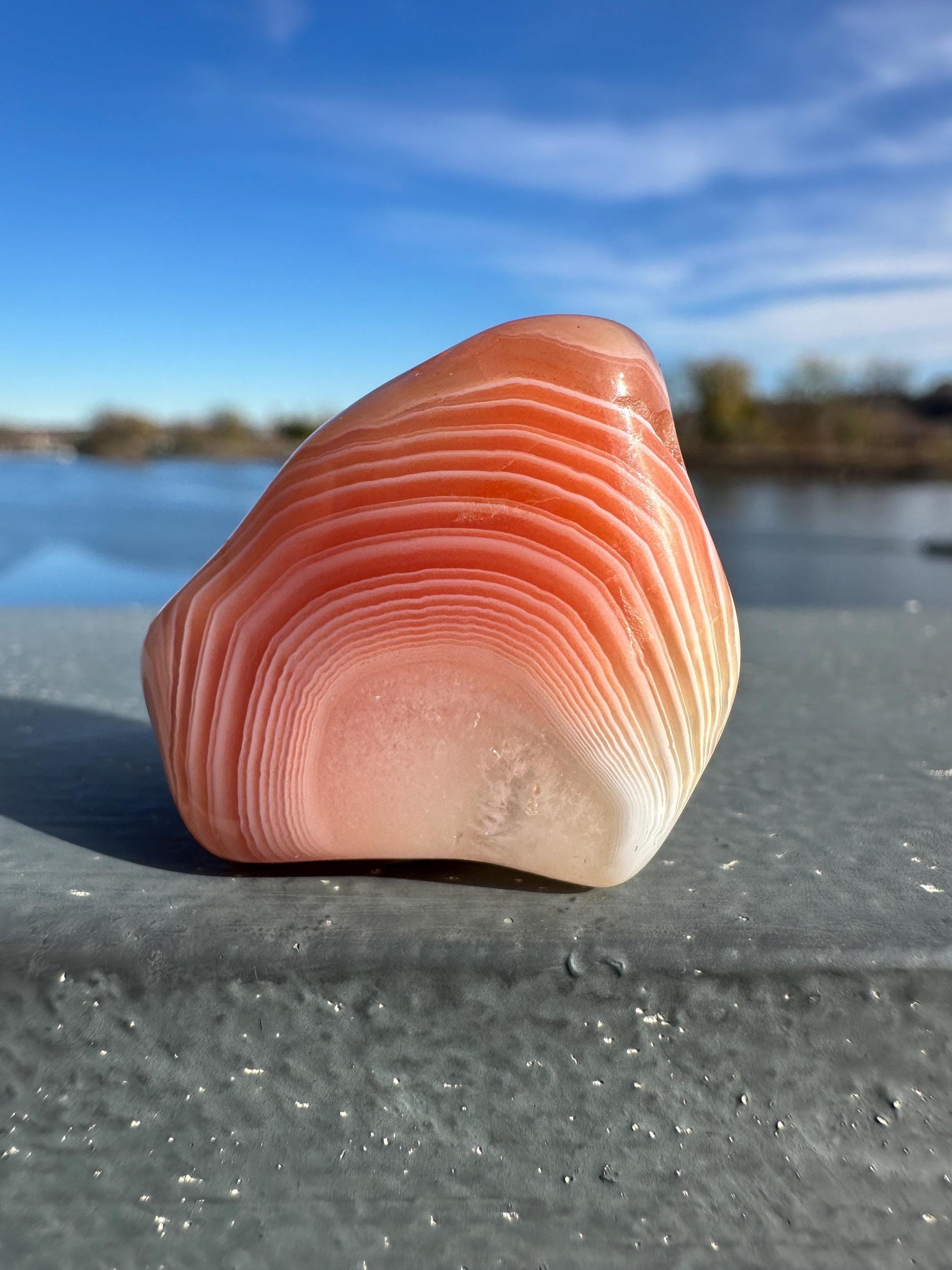 Large Apricot Agate Tumbled Stone