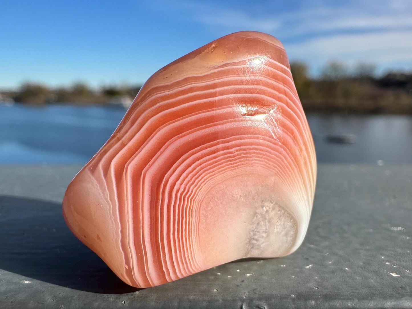 Large Apricot Agate Tumbled Stone