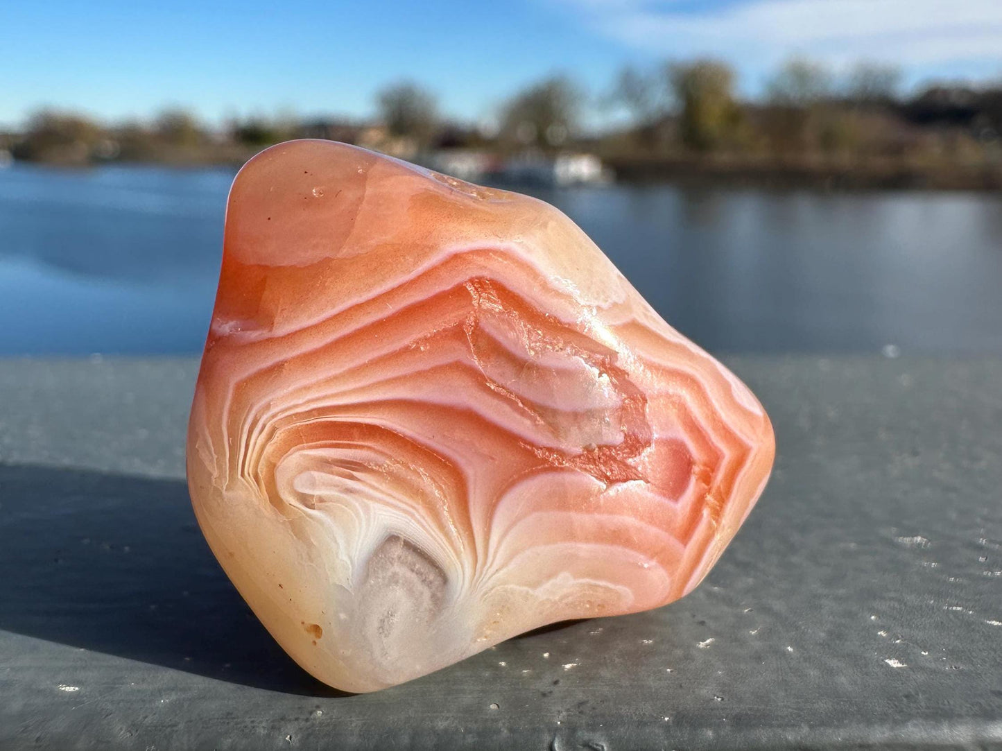 Large Apricot Agate Tumbled Stone