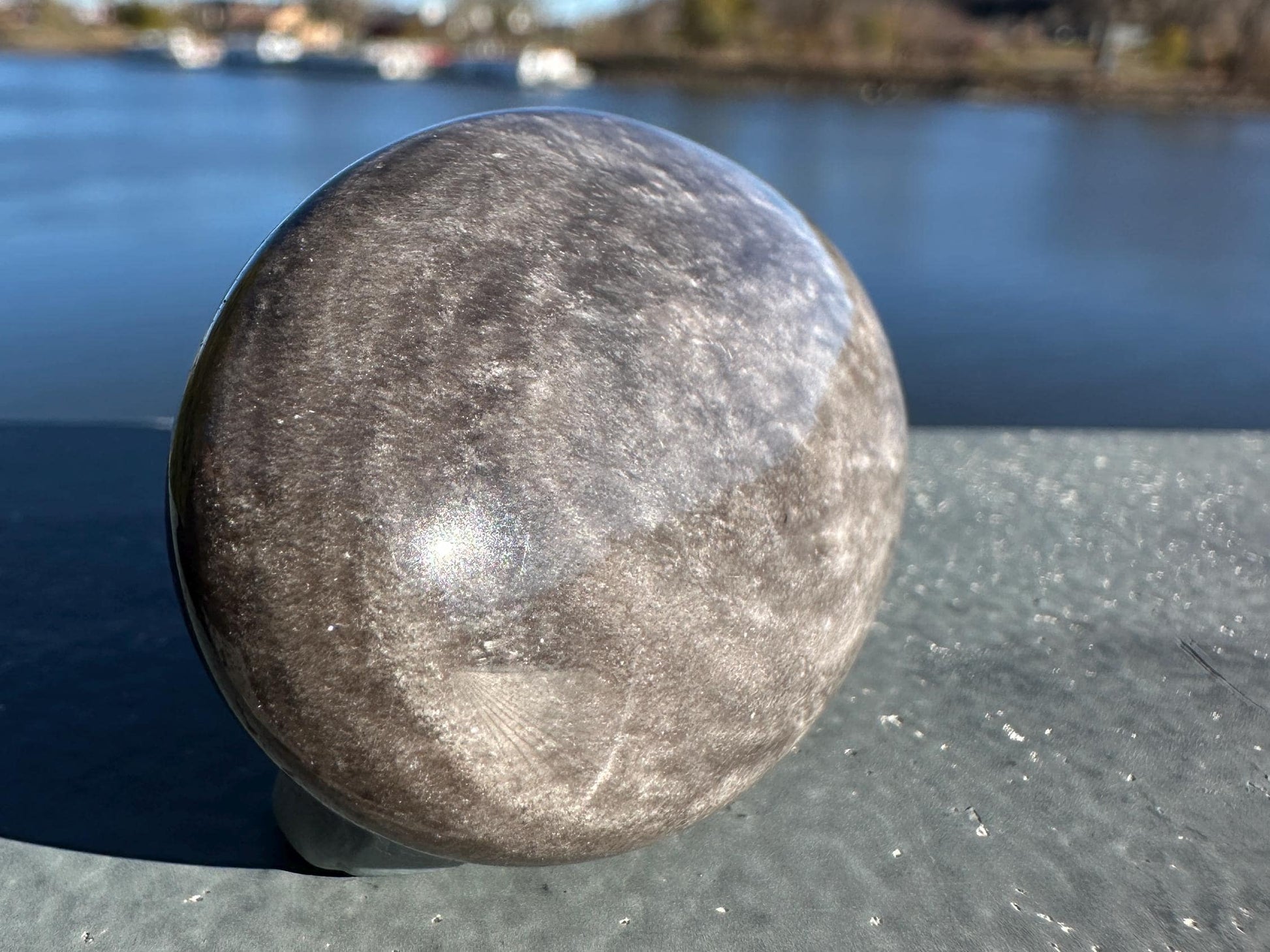 Silver Sheen Obsidian Palm Stone from Mexico