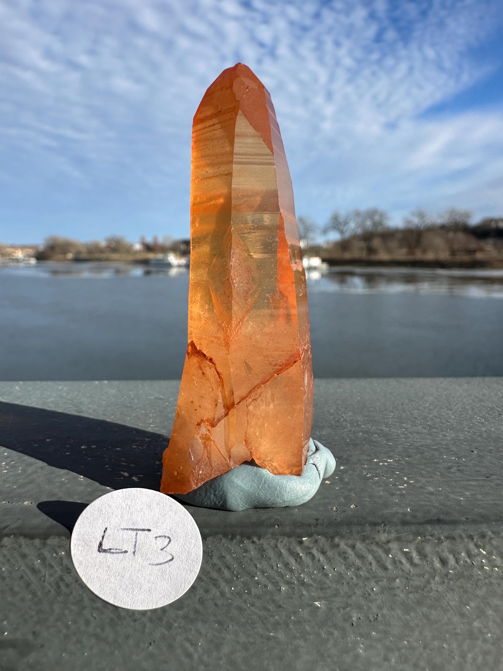 Stunning Rare Tangerine Lemurian Point