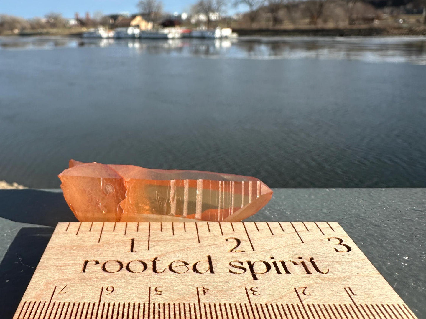 Stunning Rare Tangerine Lemurian Point