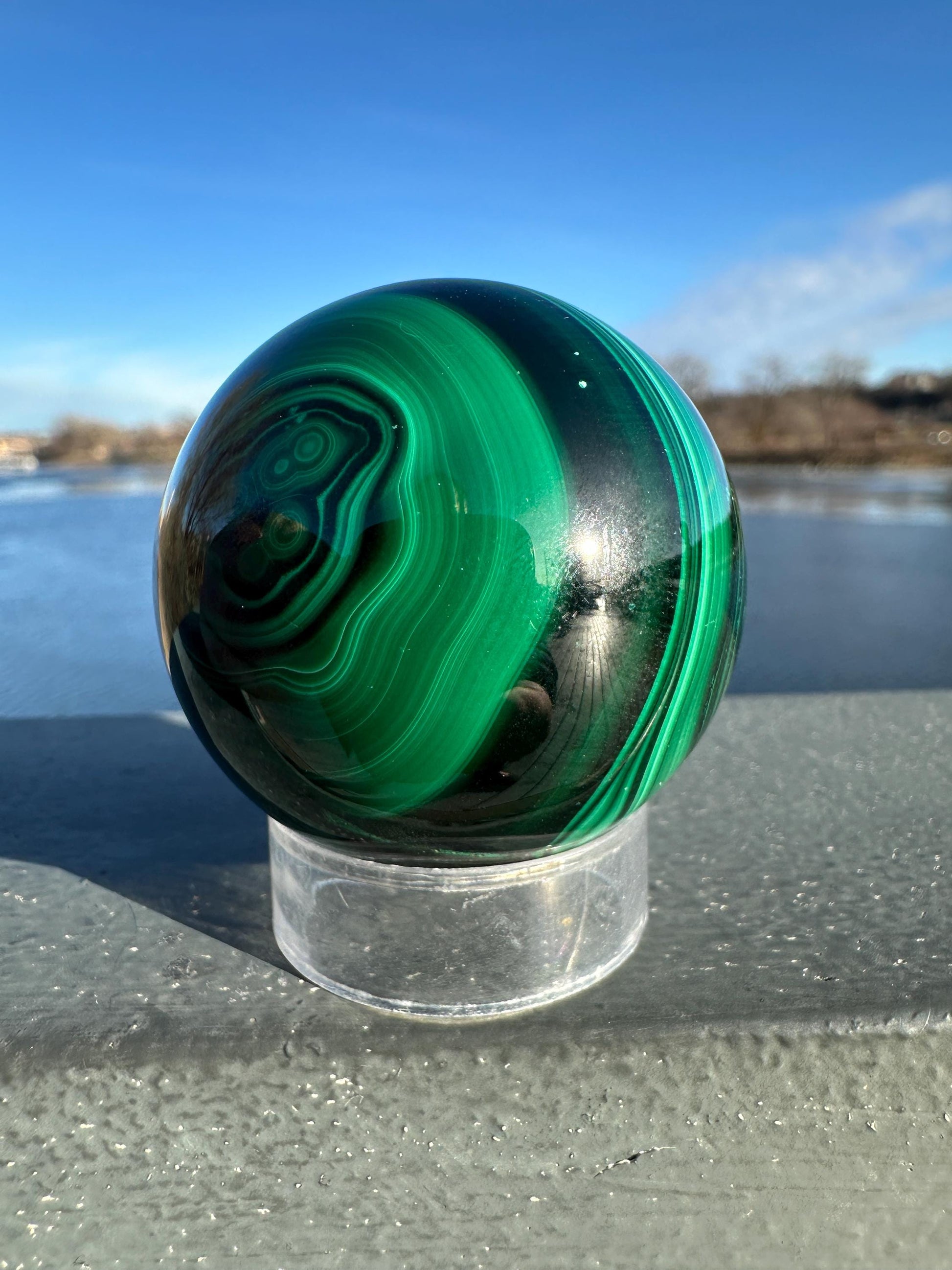 45mm Malachite Sphere With Eye