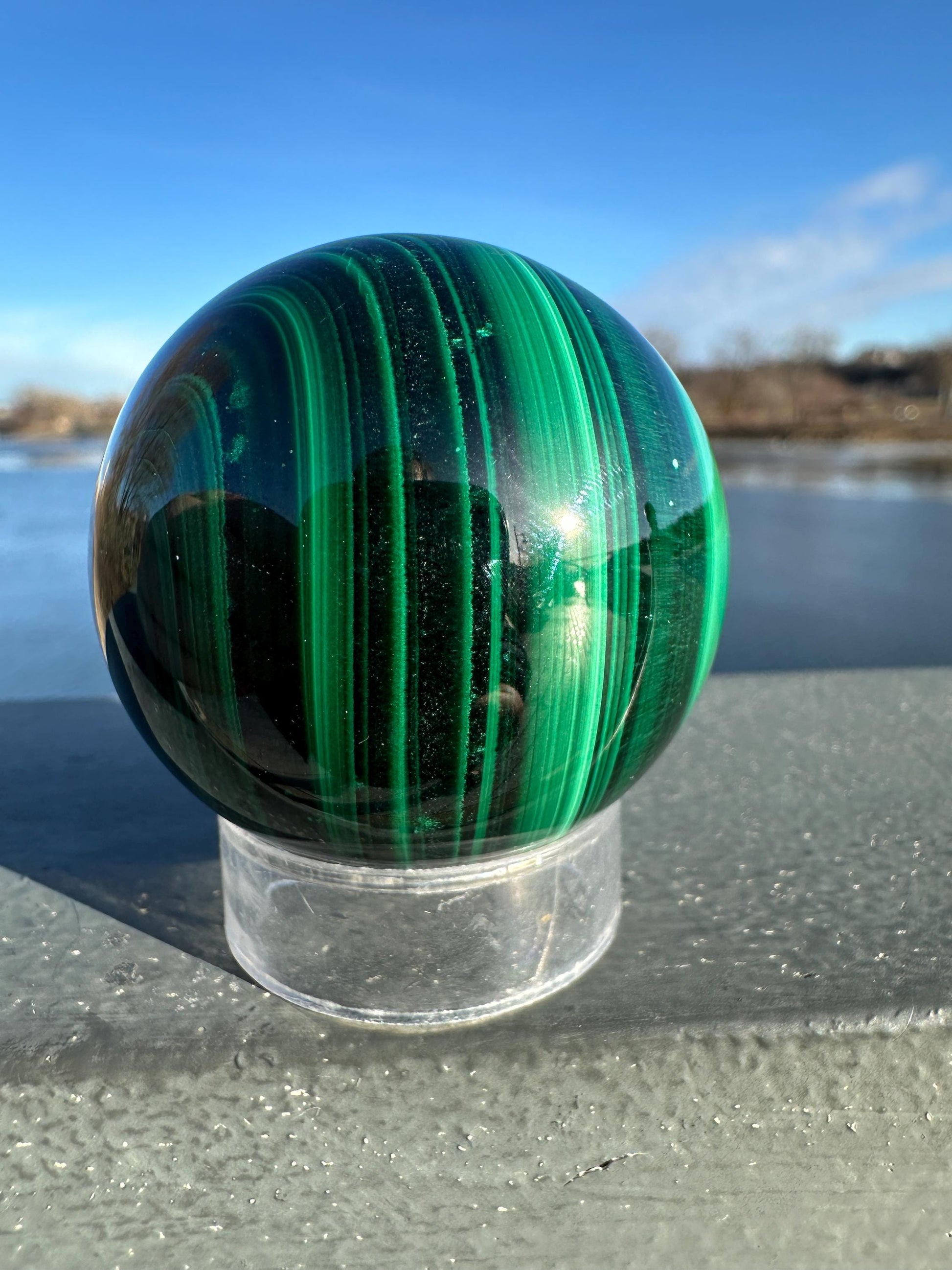 45mm Malachite Sphere With Eye
