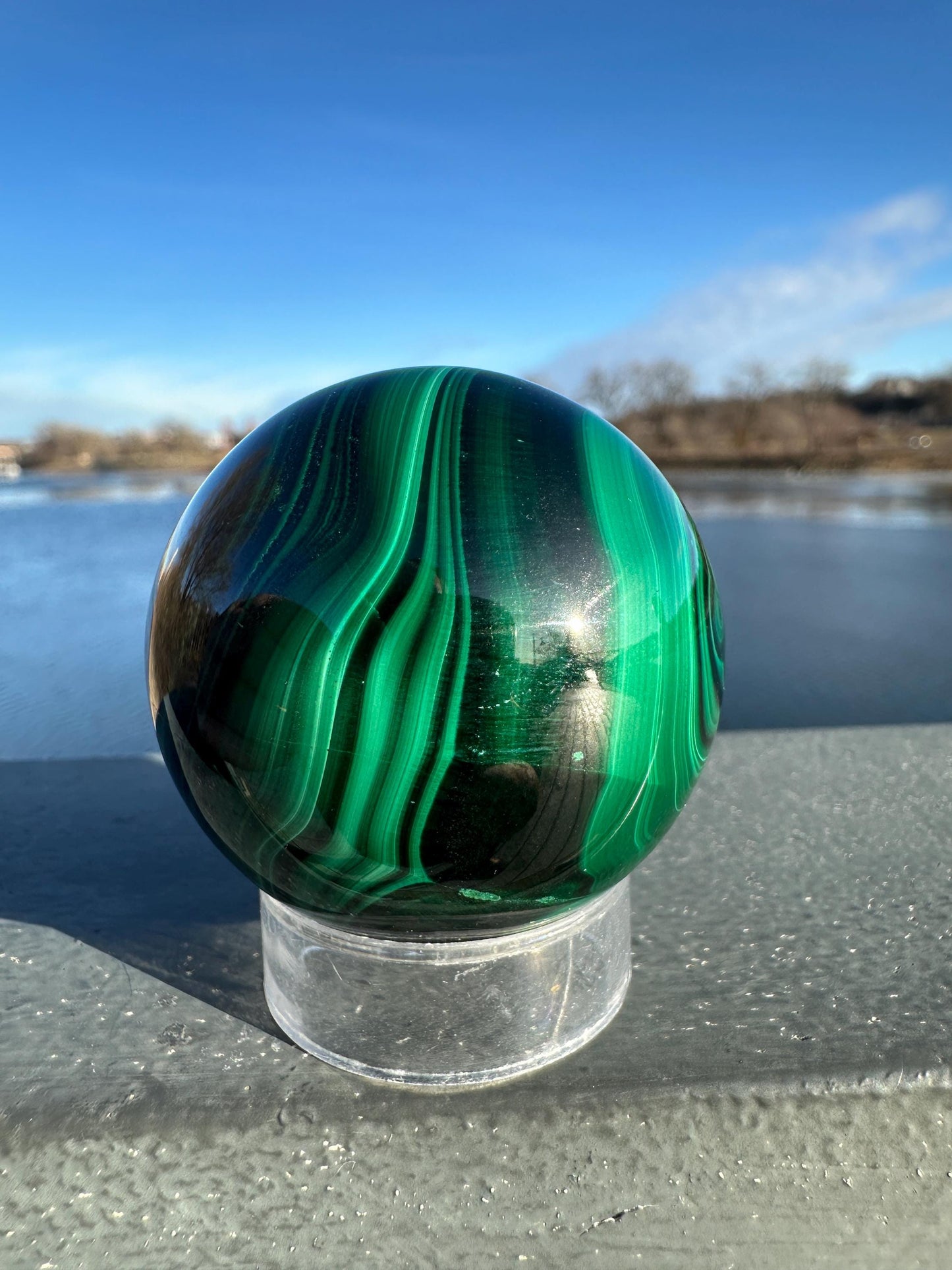 45mm Malachite Sphere With Eye