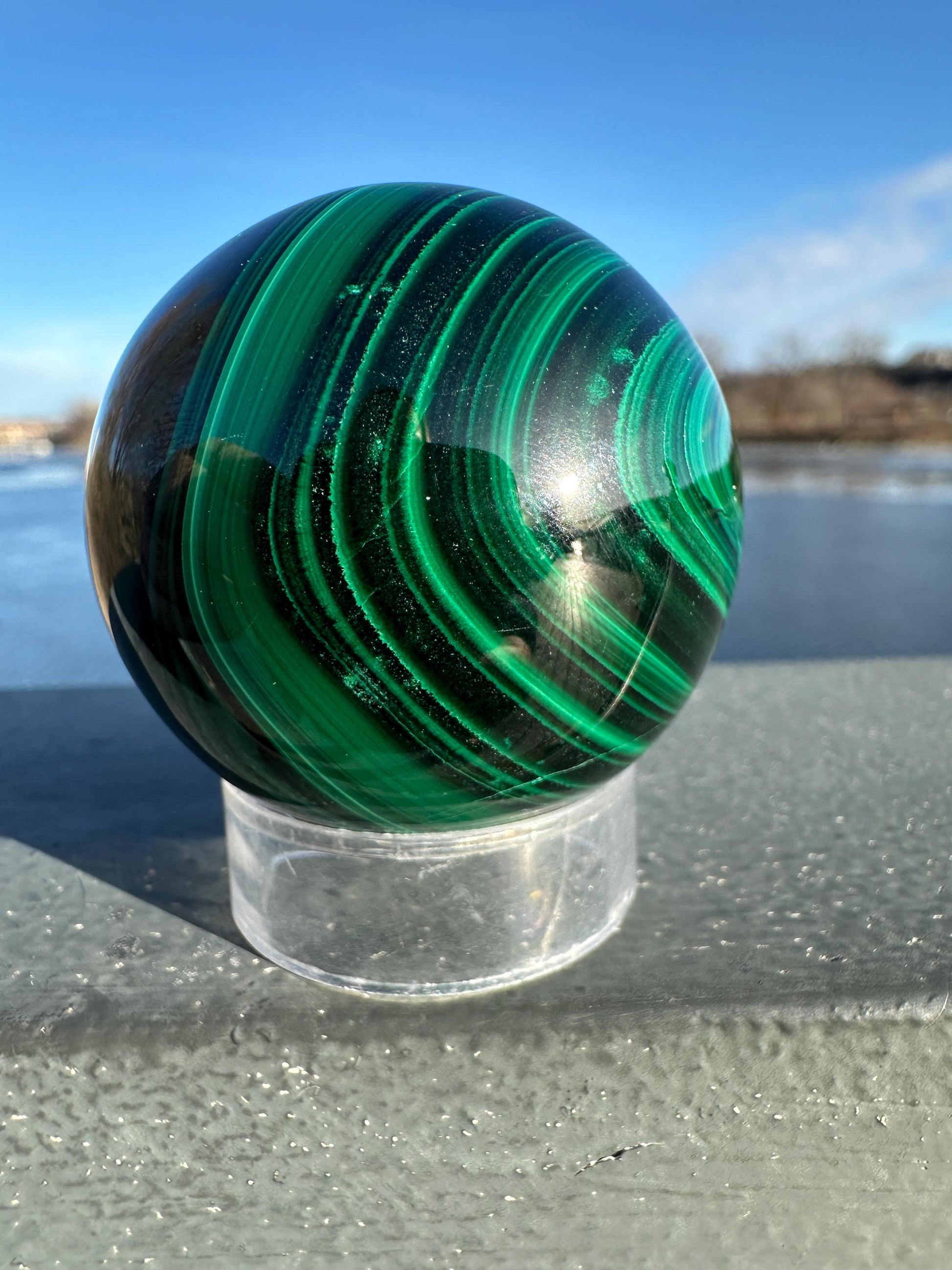 45mm Malachite Sphere With Eye