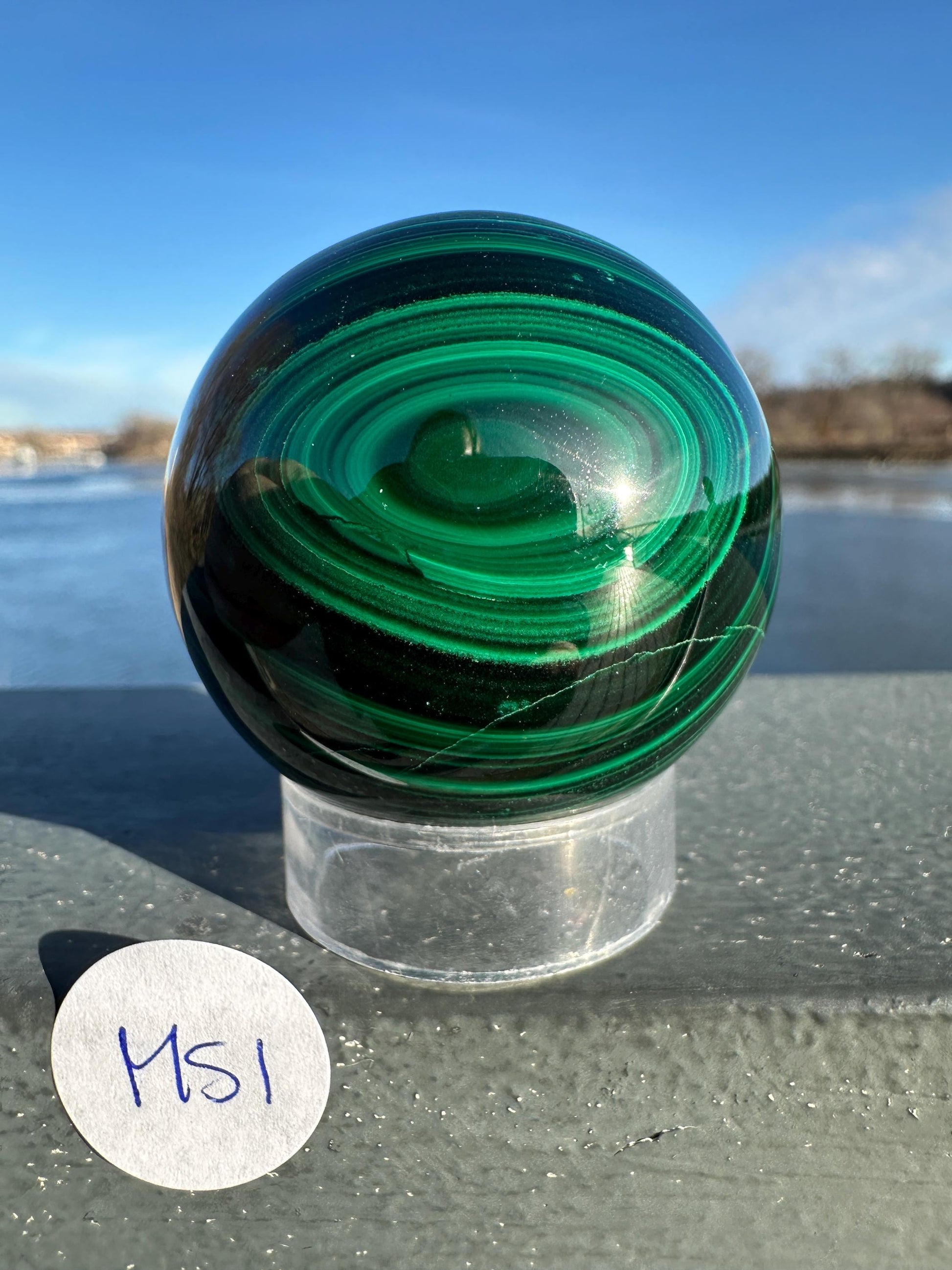 45mm Malachite Sphere With Eye