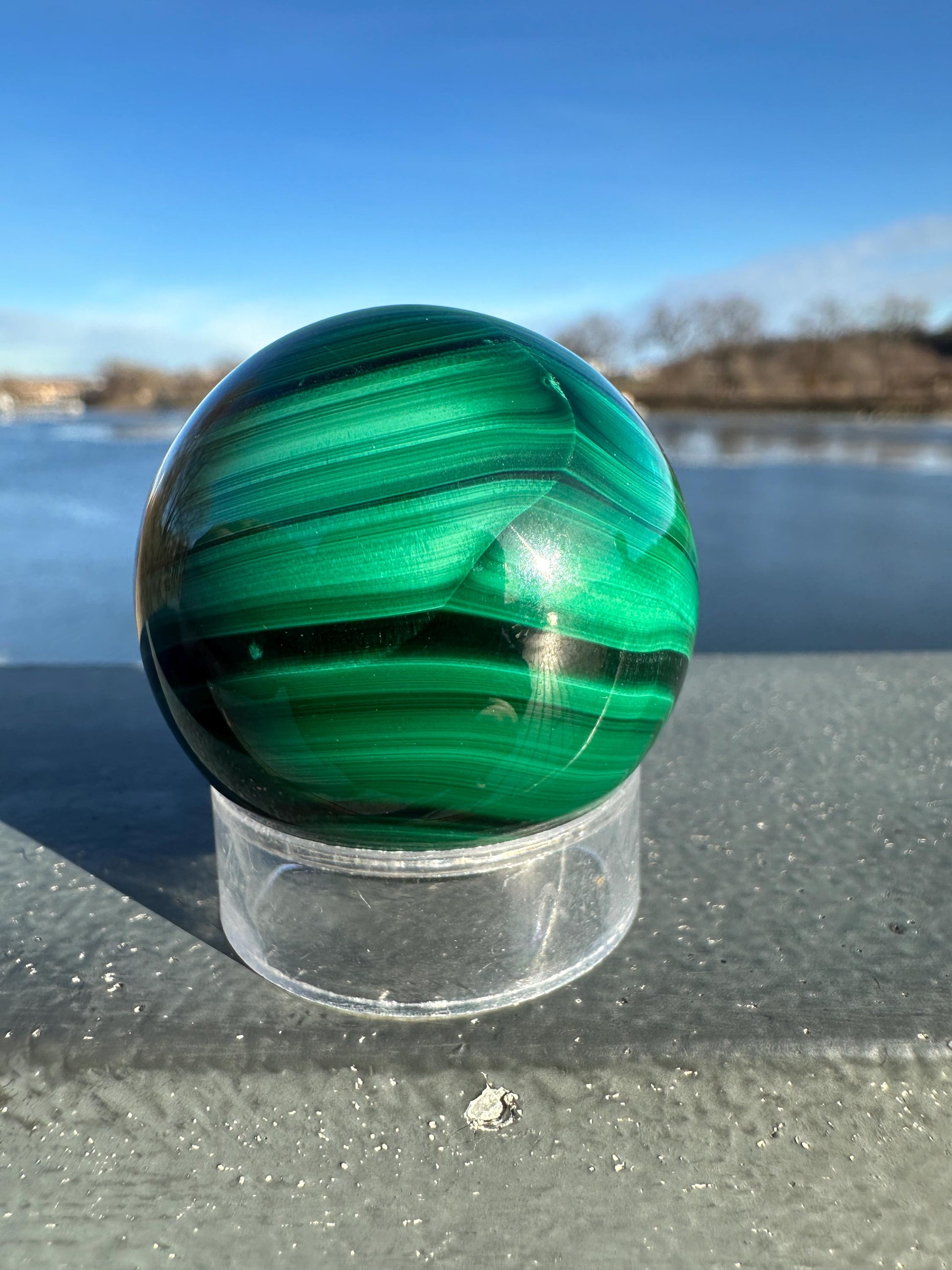 38mm Malachite Sphere With Eye
