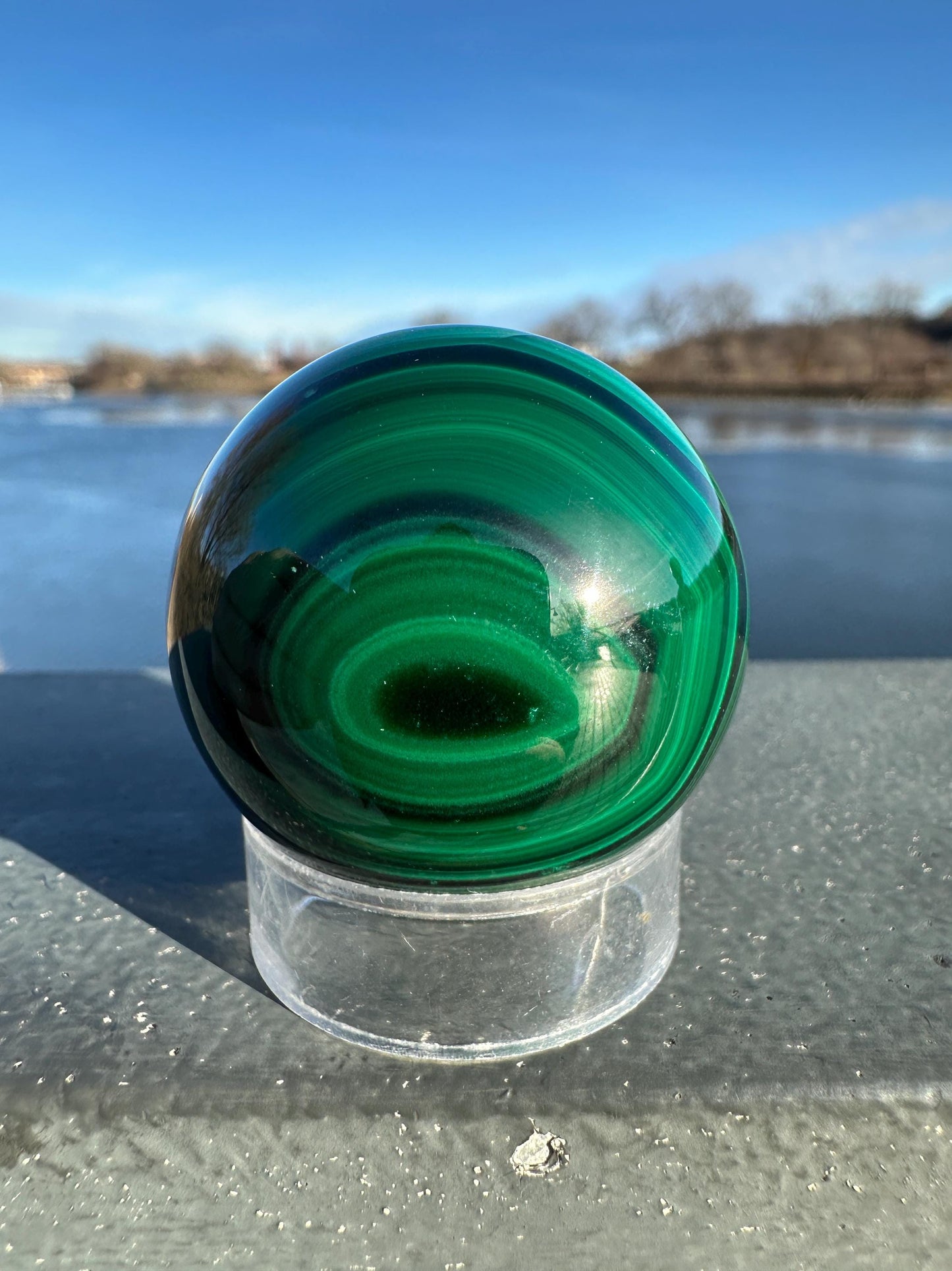 38mm Malachite Sphere With Eye
