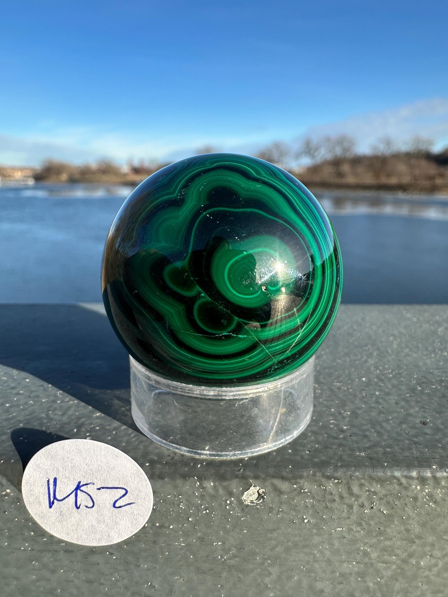 38mm Malachite Sphere With Eye