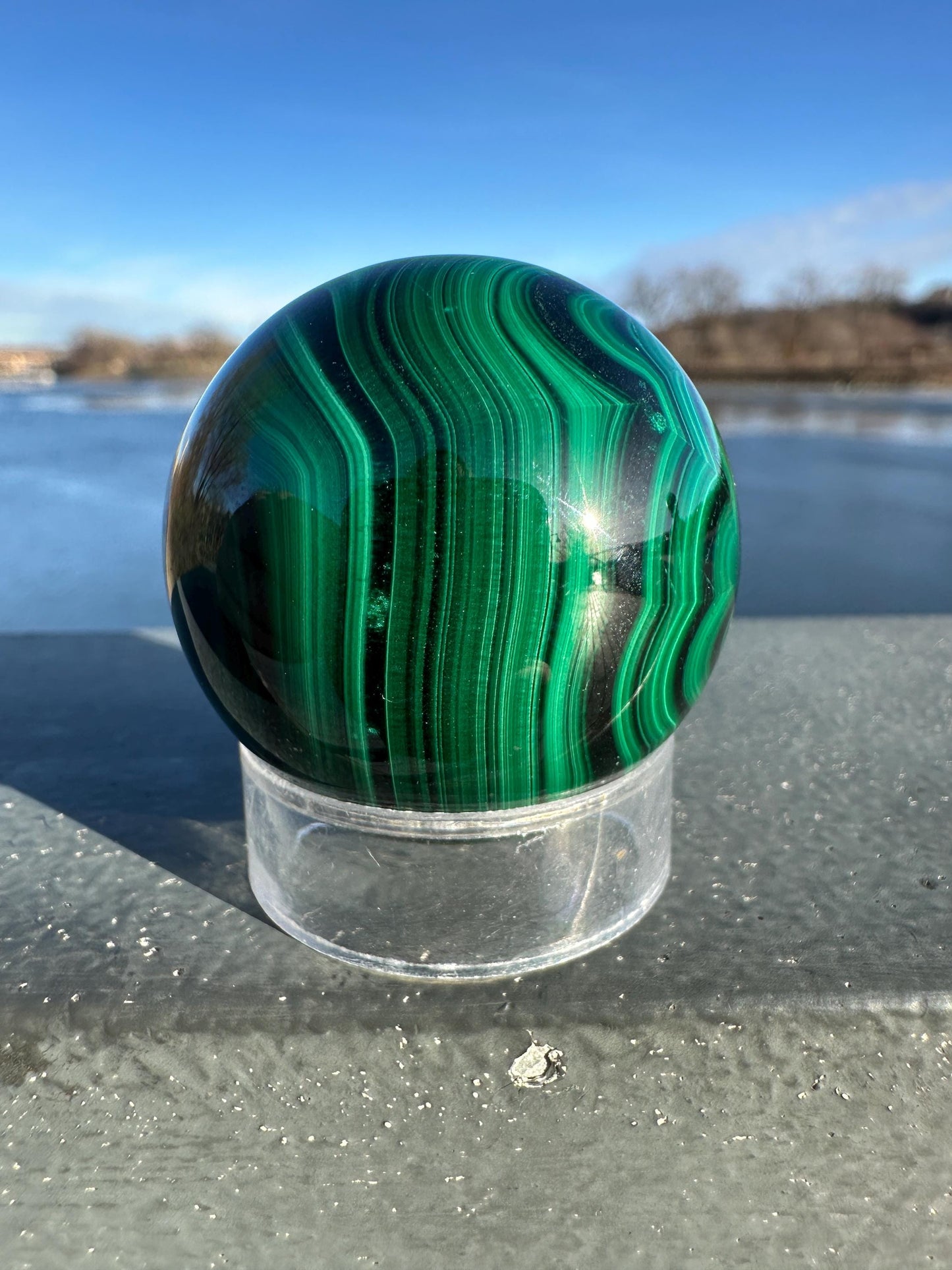 38mm Malachite Sphere With Eye