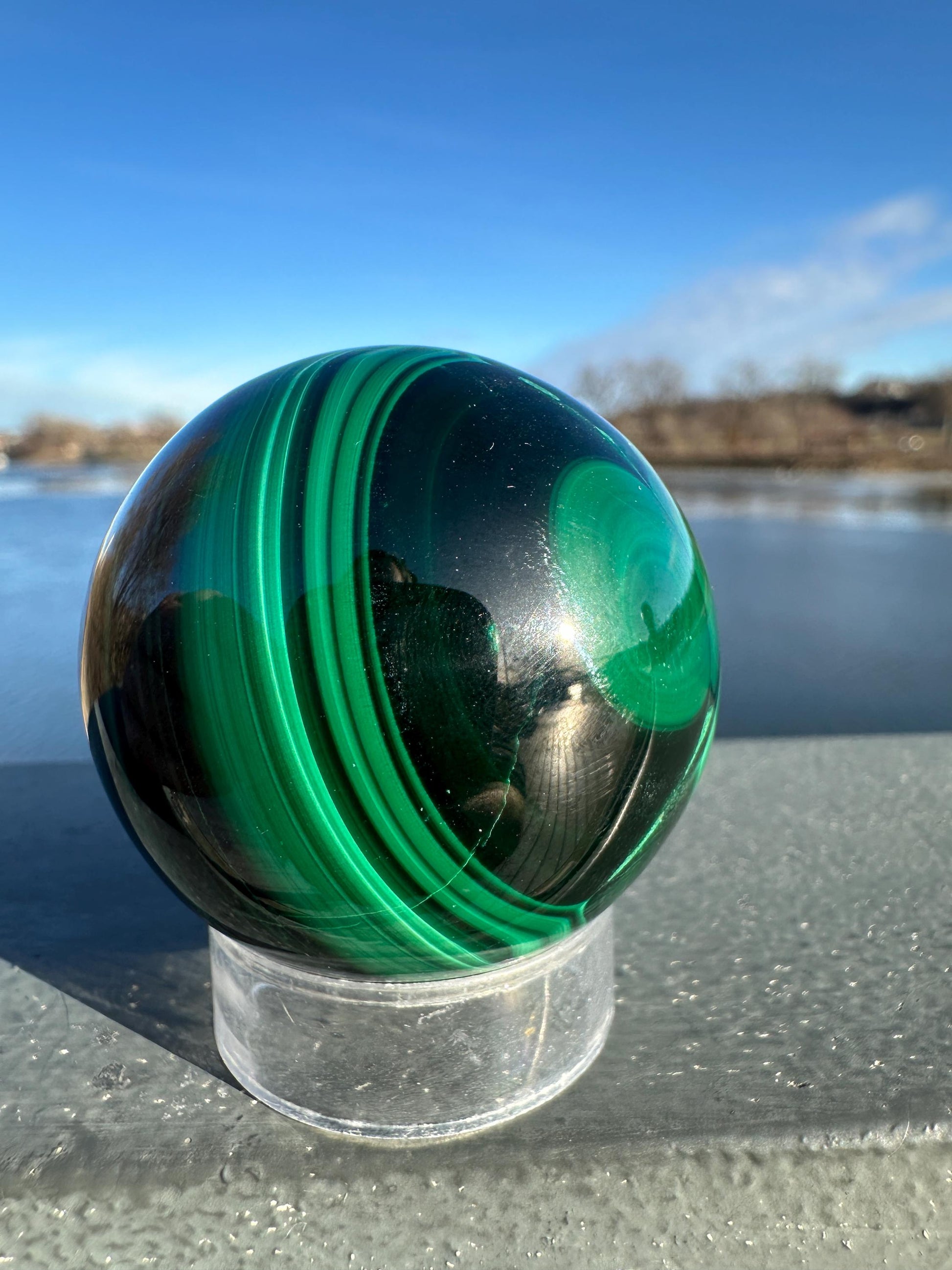 45mm Malachite Sphere With Eye