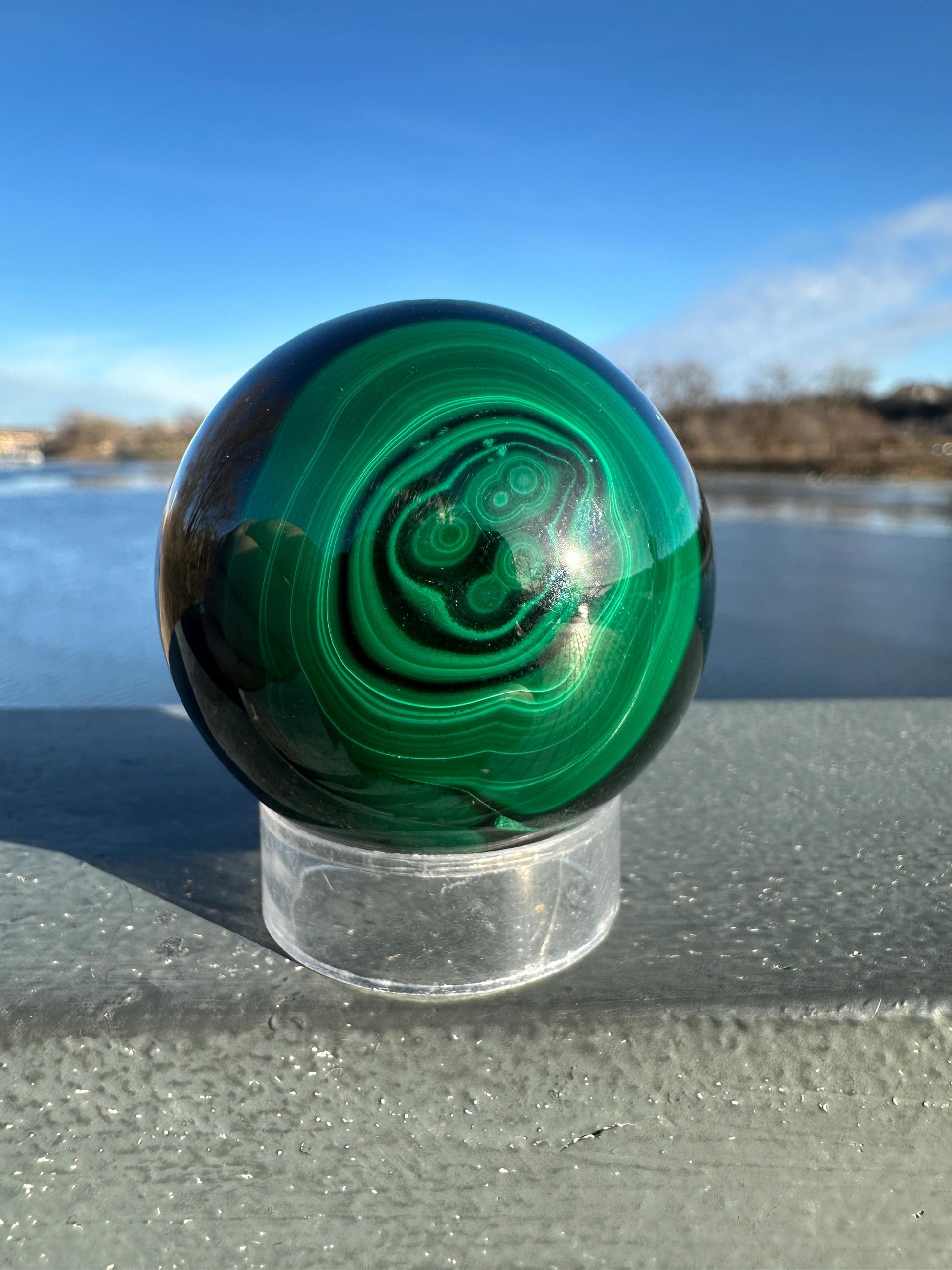 45mm Malachite Sphere With Eye