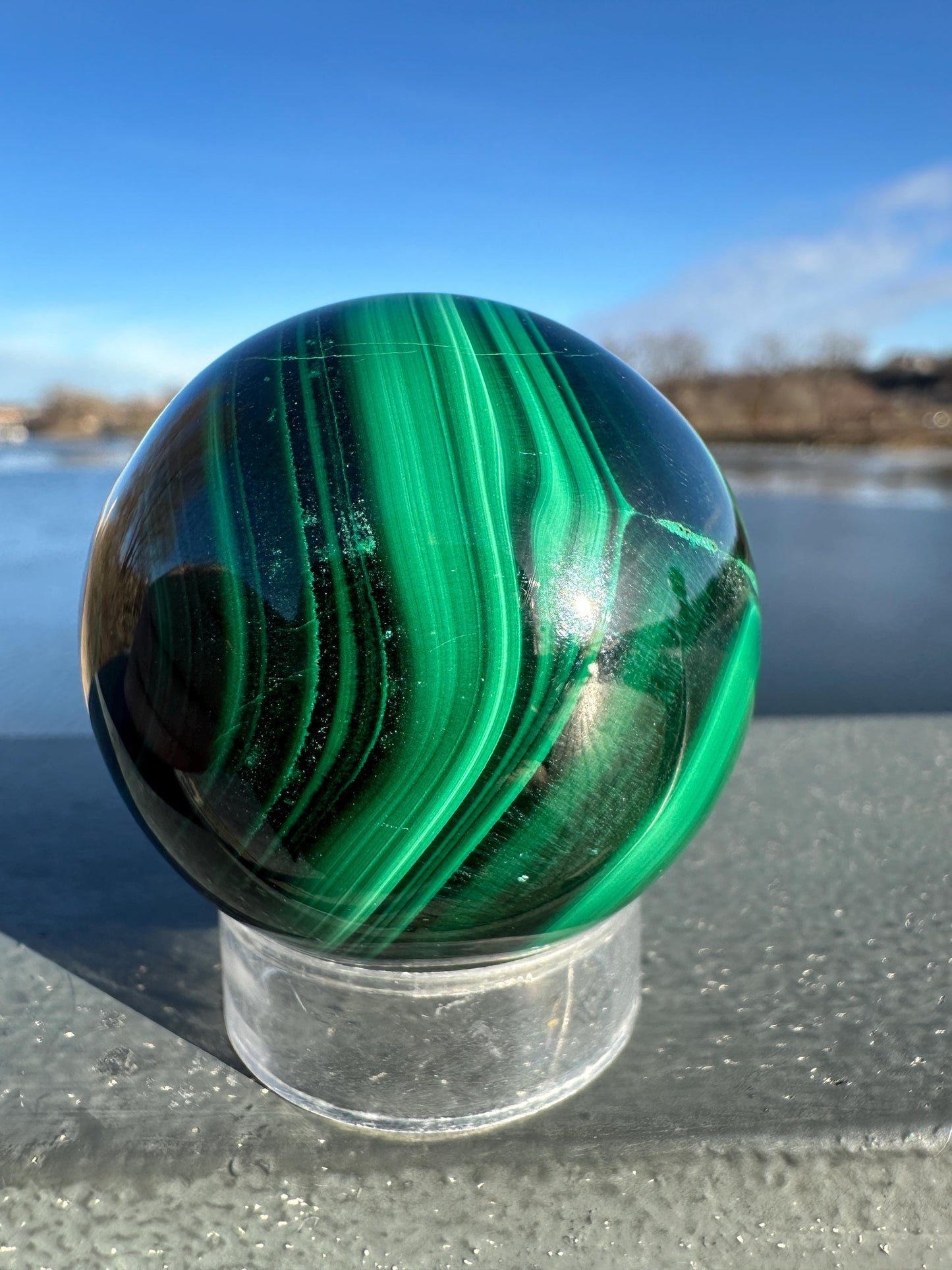 45mm Malachite Sphere With Eye
