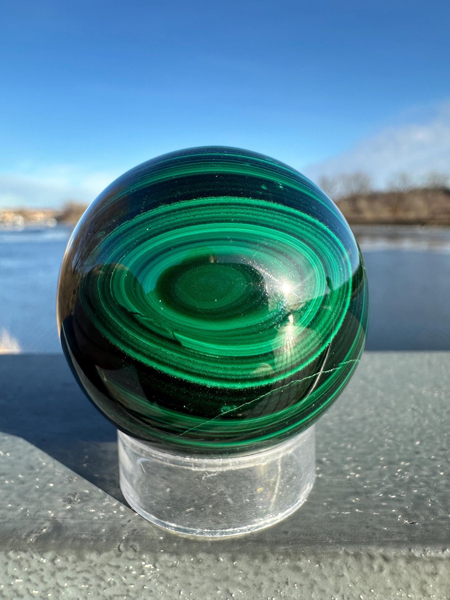 45mm Malachite Sphere With Eye