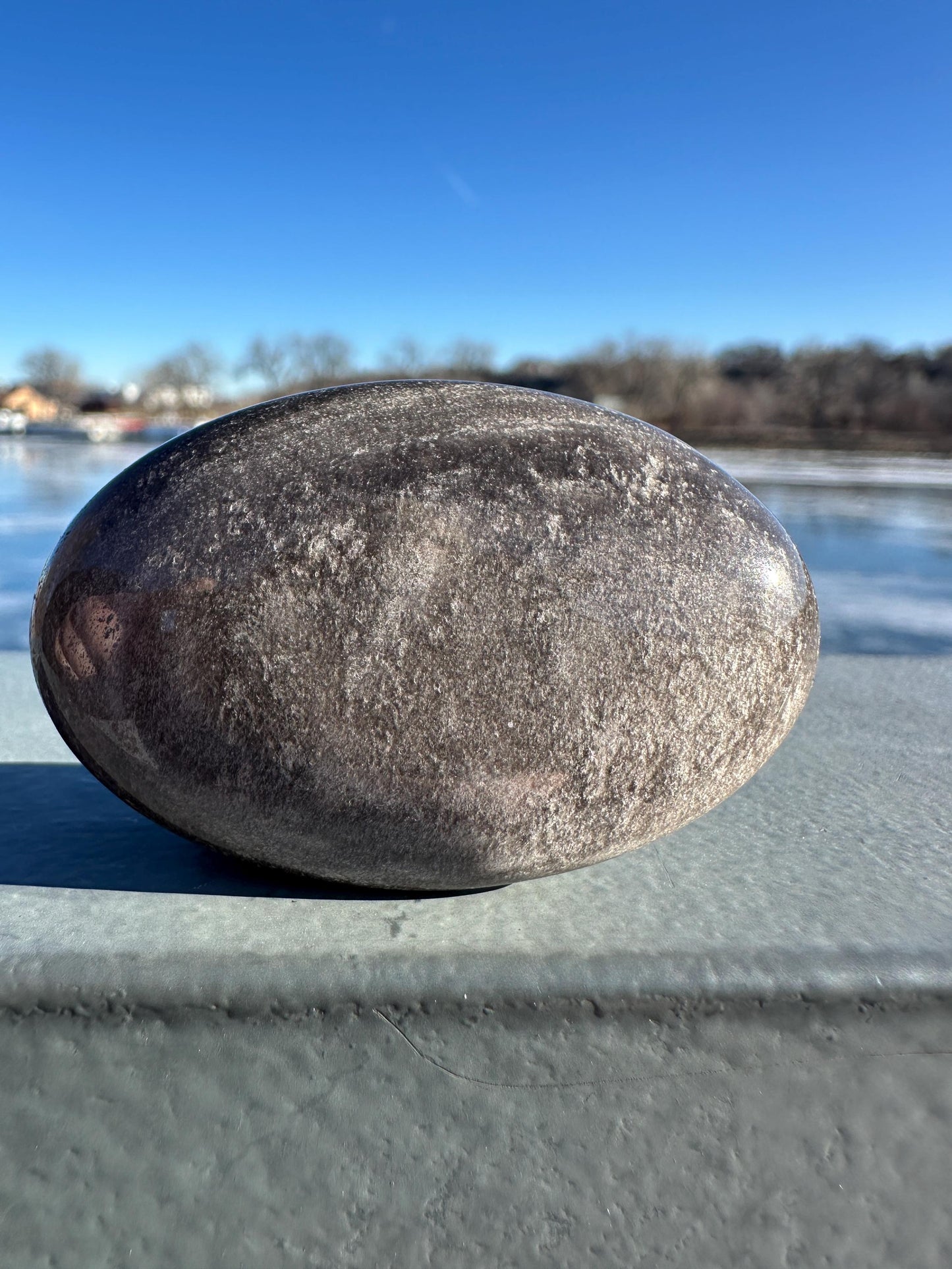 Silver Sheen Obsidian Palm Stone from Mexico