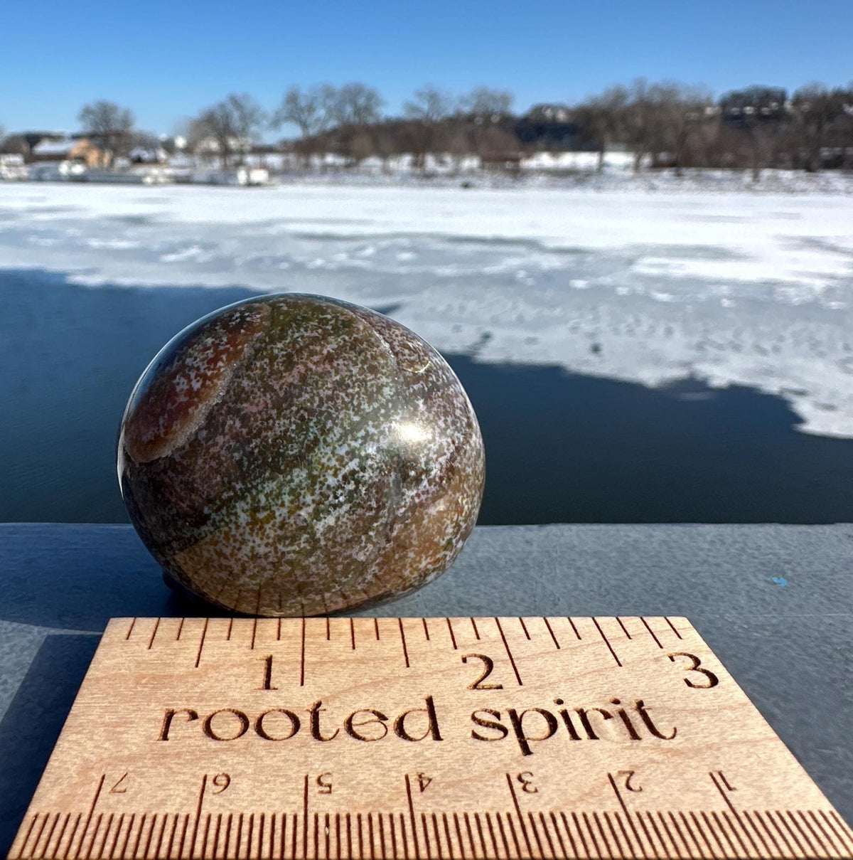 Rainbow Ocean Jasper Palm Stone | Ocean Jasper | Ocean Jasper Palm Stone | Ocean Jasper Sphere Active