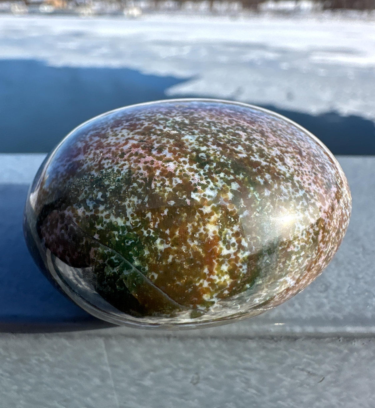 Rainbow Ocean Jasper Palm Stone | Ocean Jasper | Ocean Jasper Palm Stone | Ocean Jasper Sphere Active