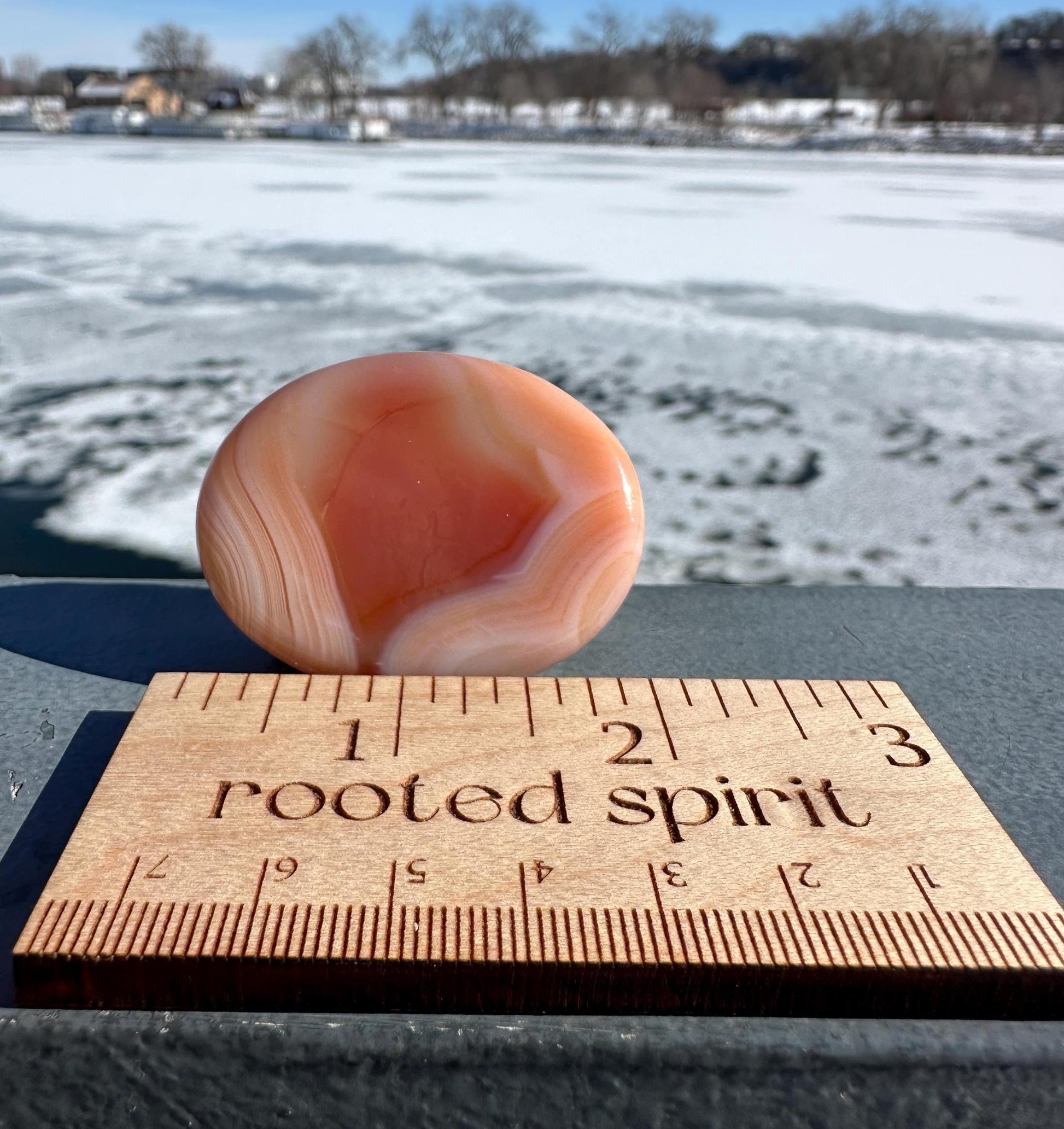 Stunning Carnelian Polished Worry Stone Carving