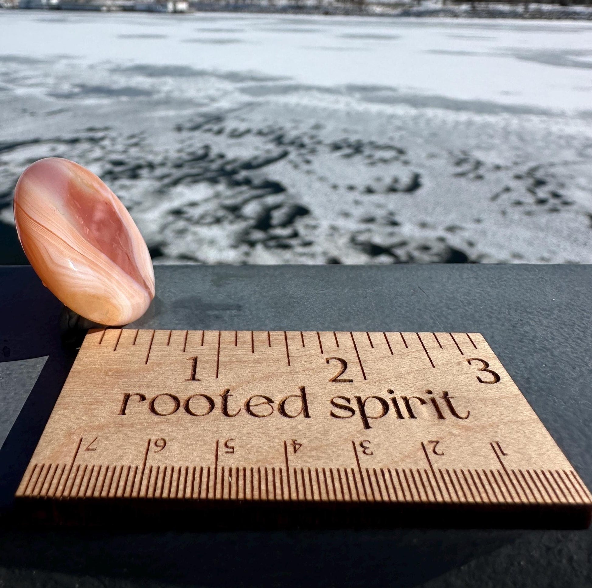 Stunning Carnelian Polished Worry Stone Carving