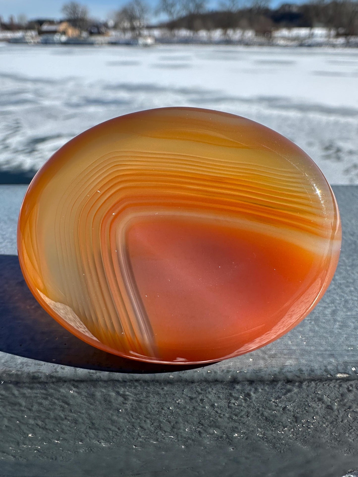 Stunning Carnelian Polished Worry Stone Carving