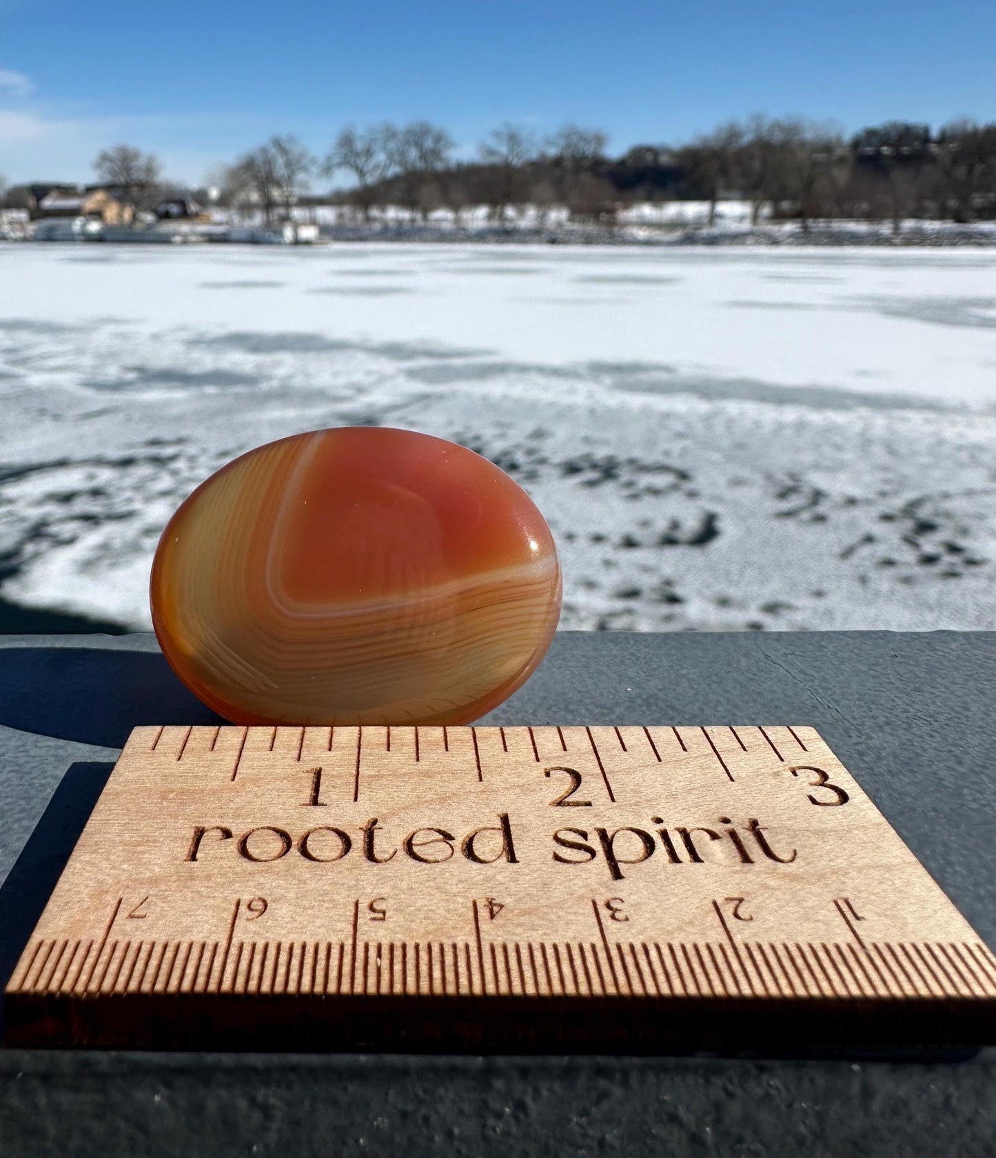 Stunning Carnelian Polished Worry Stone Carving