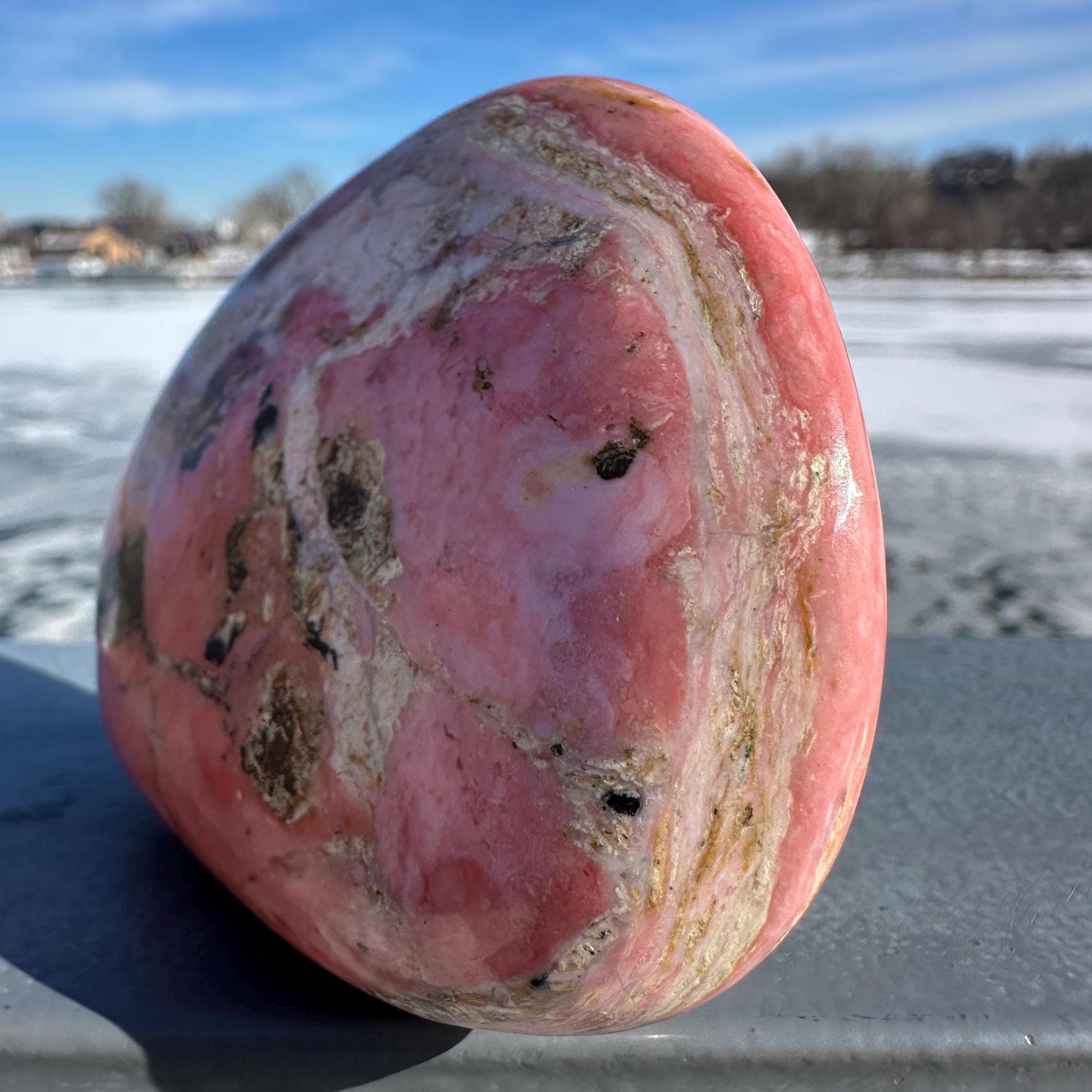 Gorgeous Natural Strawberry Opal Palm Stone