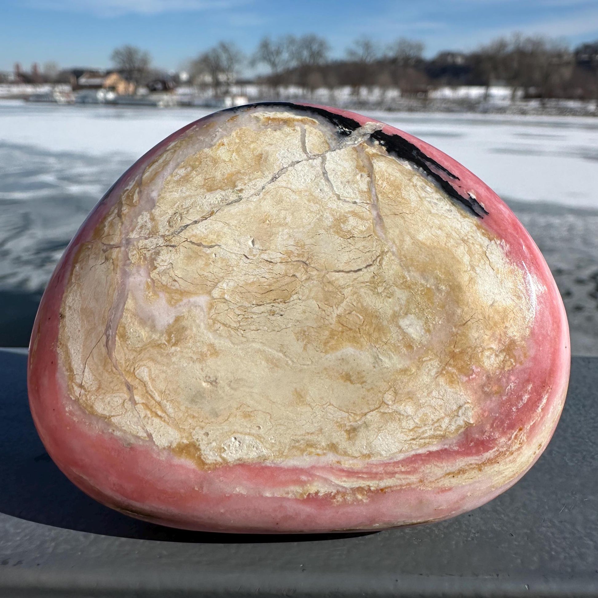 Gorgeous Natural Strawberry Opal Palm Stone