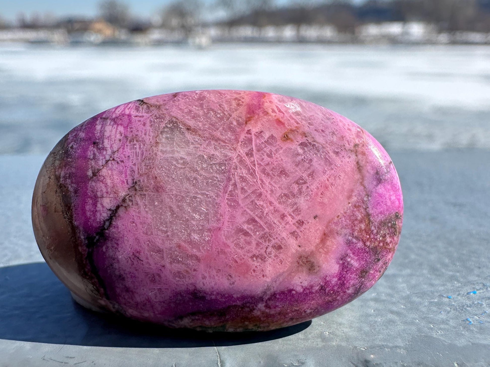 Stunning Cobalto Calcite Small Palm Stone | Home Decor | Crystal and Stones
