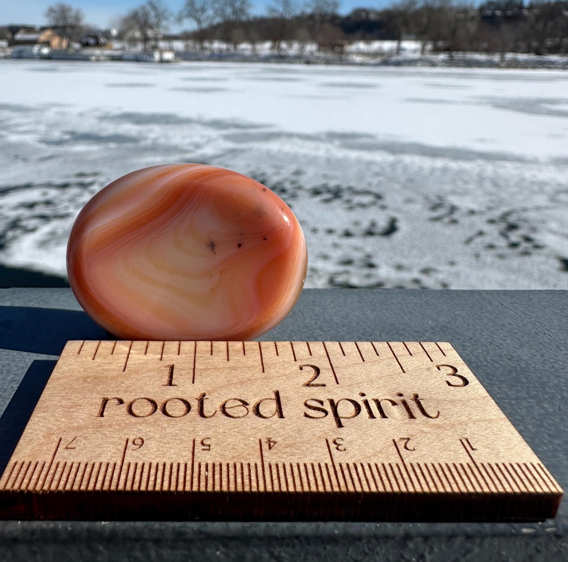 Stunning Carnelian Polished Worry Stone Carving