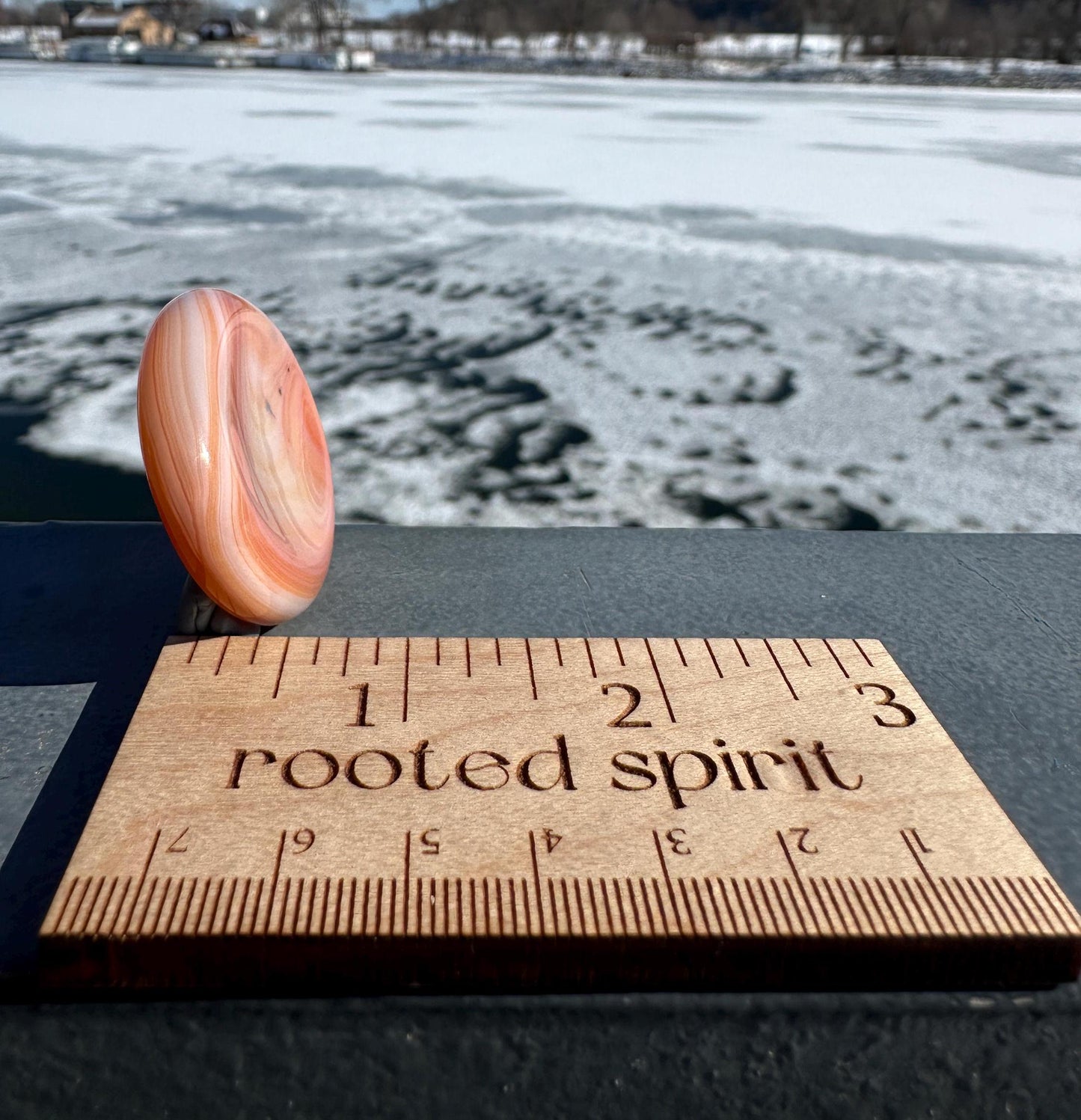 Stunning Carnelian Polished Worry Stone Carving
