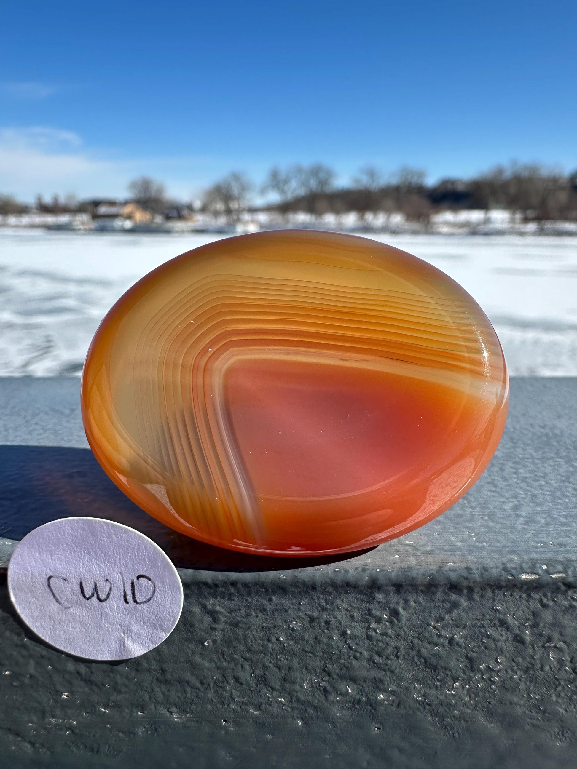 Stunning Carnelian Polished Worry Stone Carving