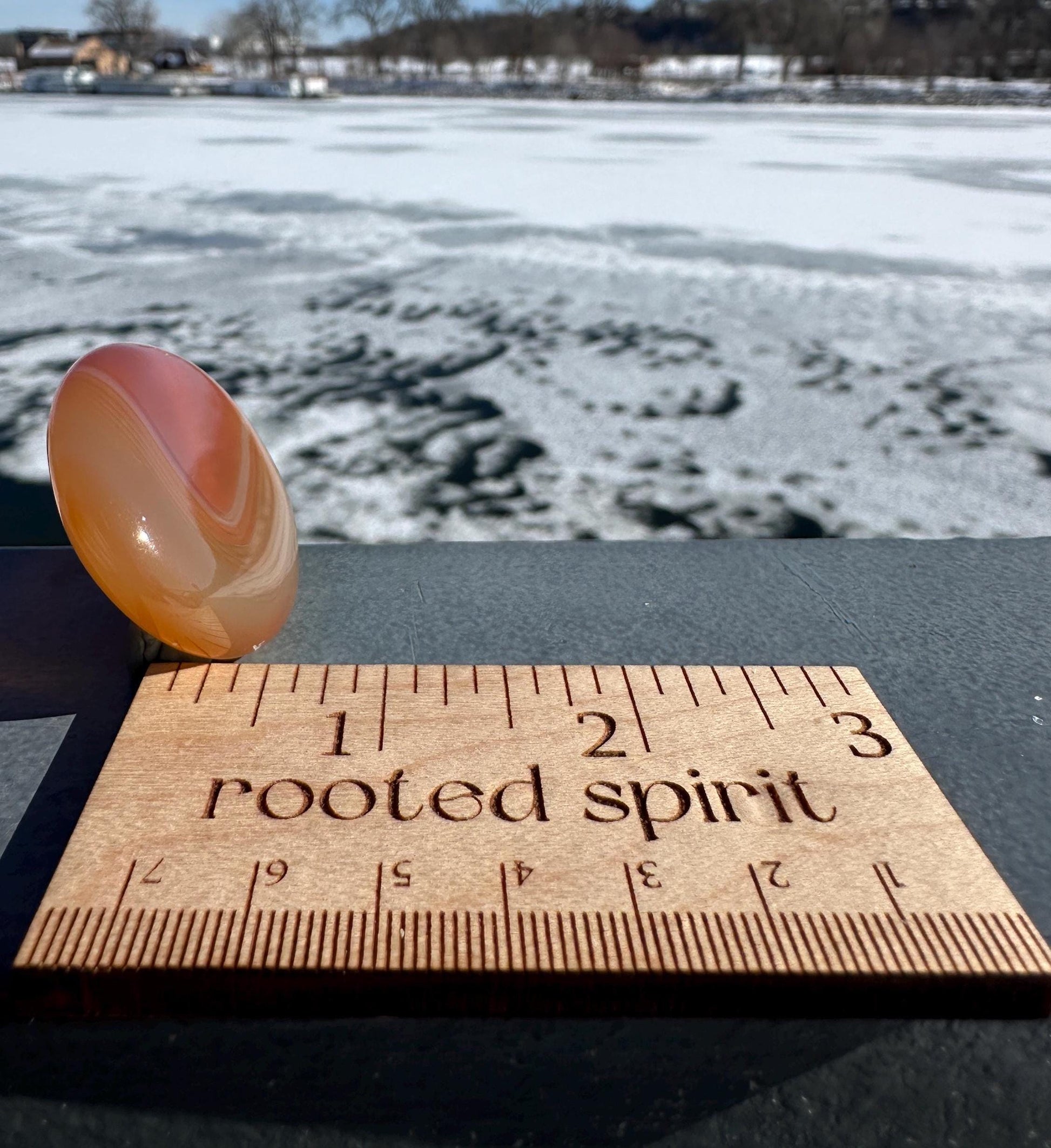Stunning Carnelian Polished Worry Stone Carving